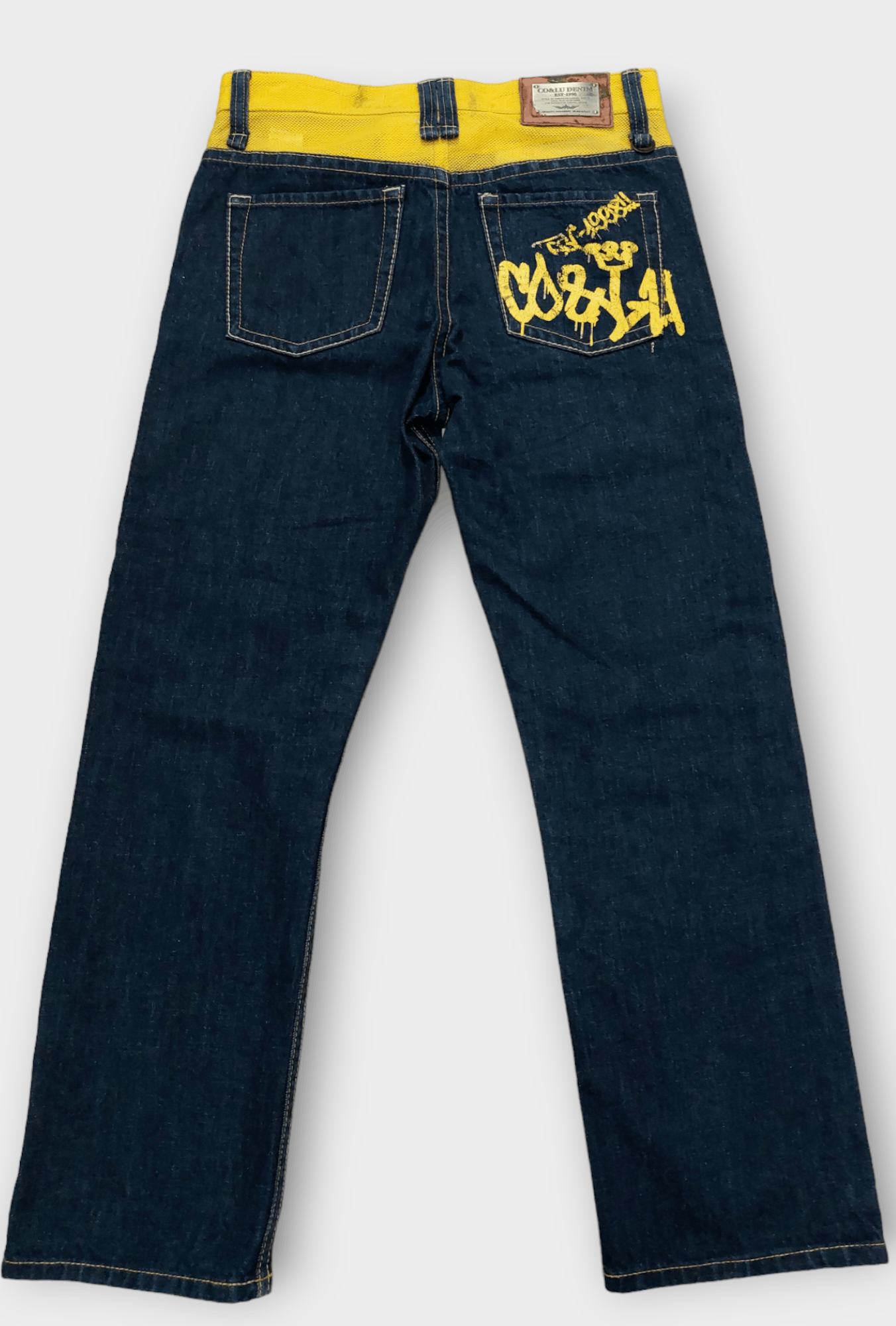 image of Vintage Japanese Co & Lu Pocket Logo Jeans in Dark Blue, Men's (Size 31)