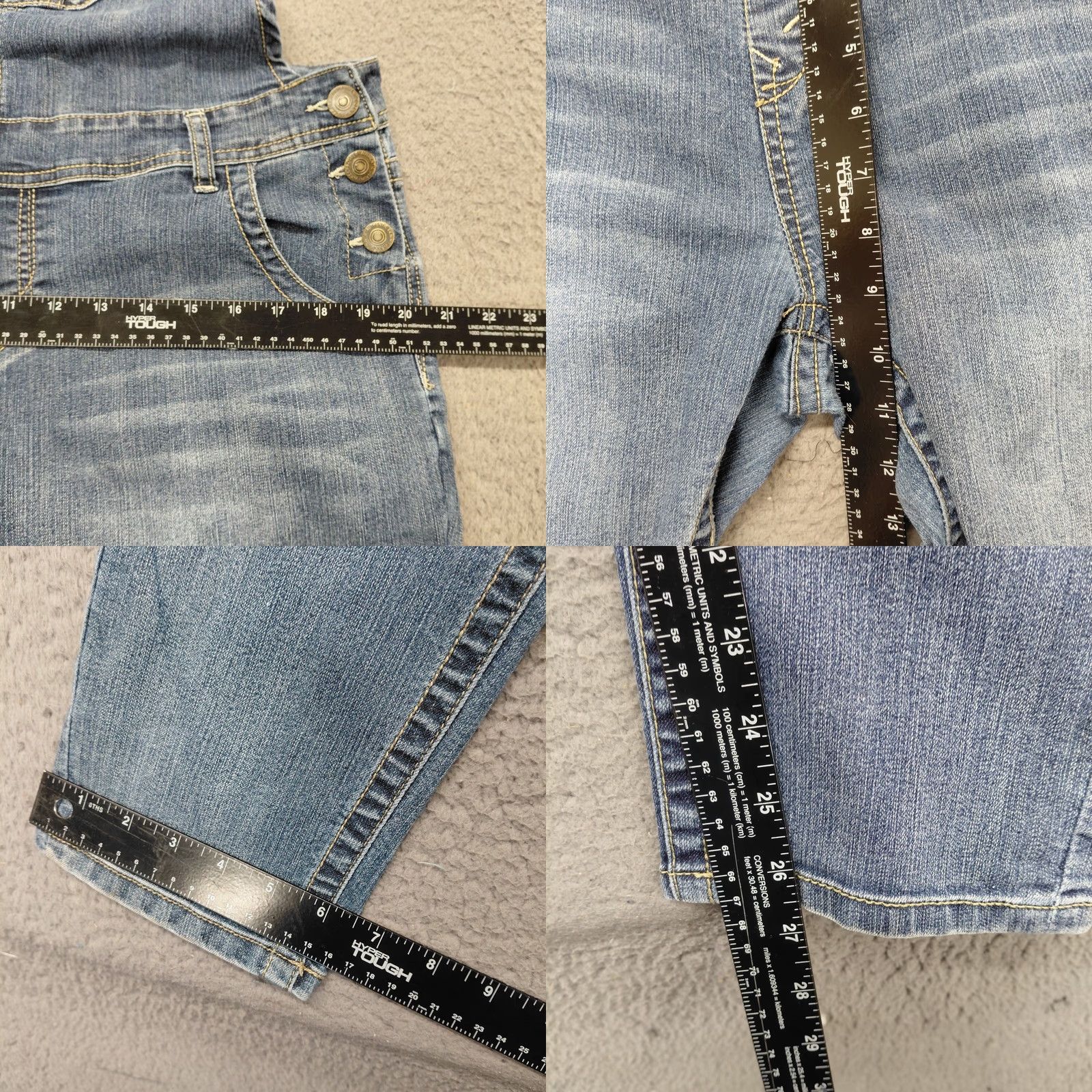 Vintage WallFlower Jeans WallFlower Jean Overalls Women's XL Blue Denim Adjustable Distressed Casual Jeans overalls Womens XL Blue Denim Distressed Casual Size 40" / US 18 - 8 Thumbnail