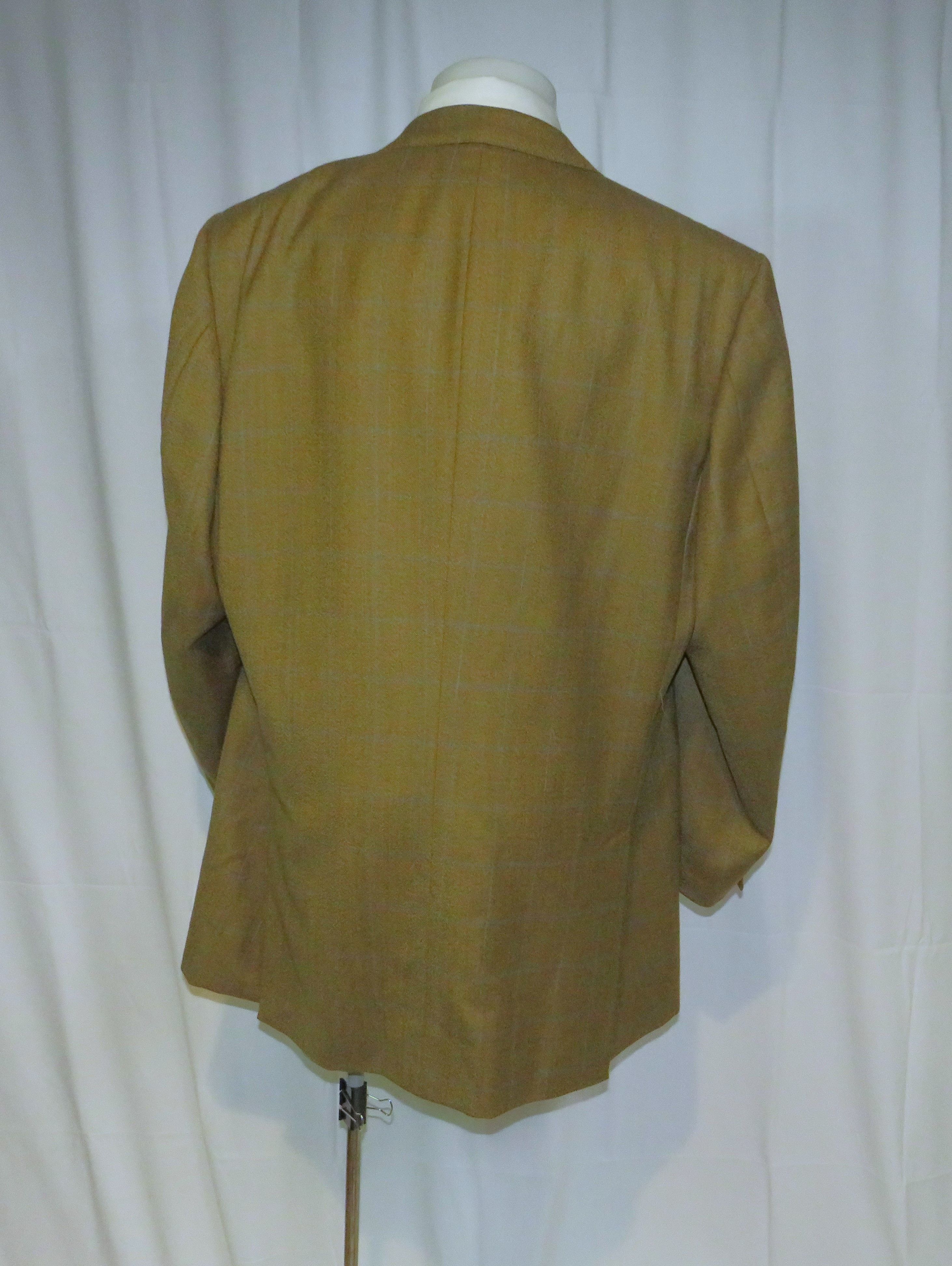 Henry Poole × Savile Row Bespoke Brown Windowpane Two Button 48XL Size 48L - 9 Thumbnail
