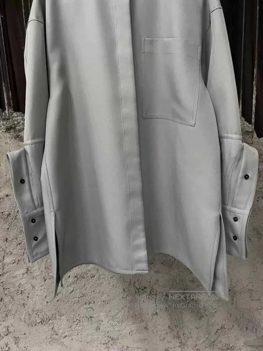 Jil Sander Jil Sander Gray Deconstructed Button Oversized Shirt. Size US M / EU 48-50 / 2 - 4 Thumbnail