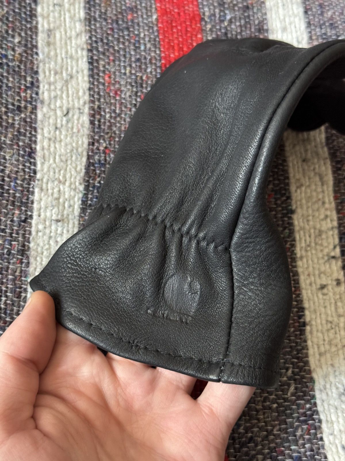 Carhartt Vintage 90’s Carhartt Black Genuine Deerskin Leather Gloves Size ONE SIZE - 5 Thumbnail