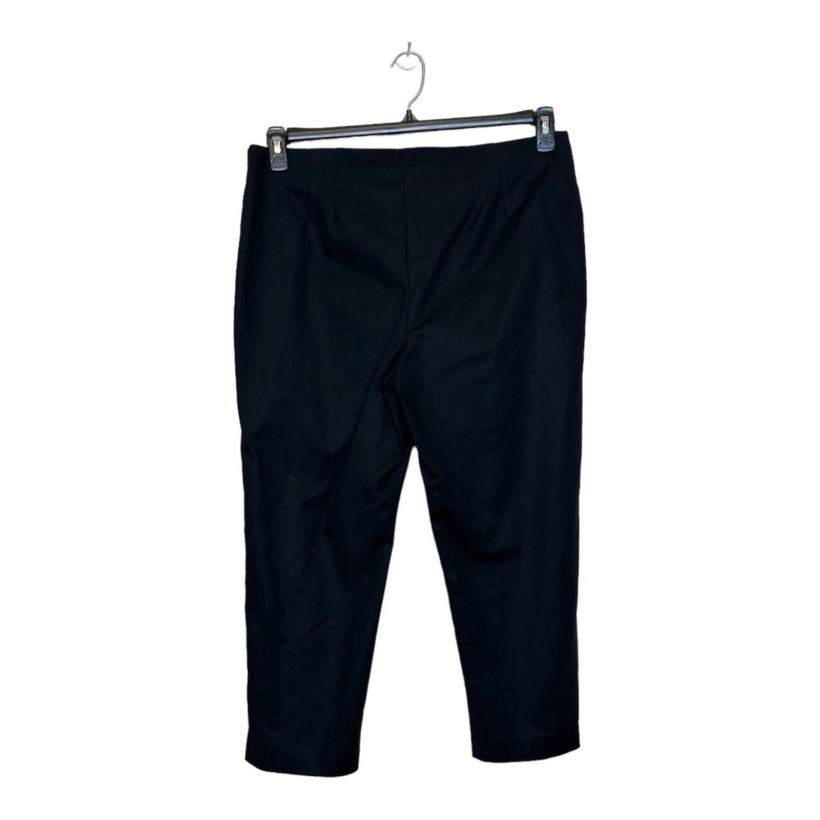 Chicos Chico's black flat front cropped pants size 2/ L-12 Size 36" / US 14 / IT 50 - 8 Thumbnail