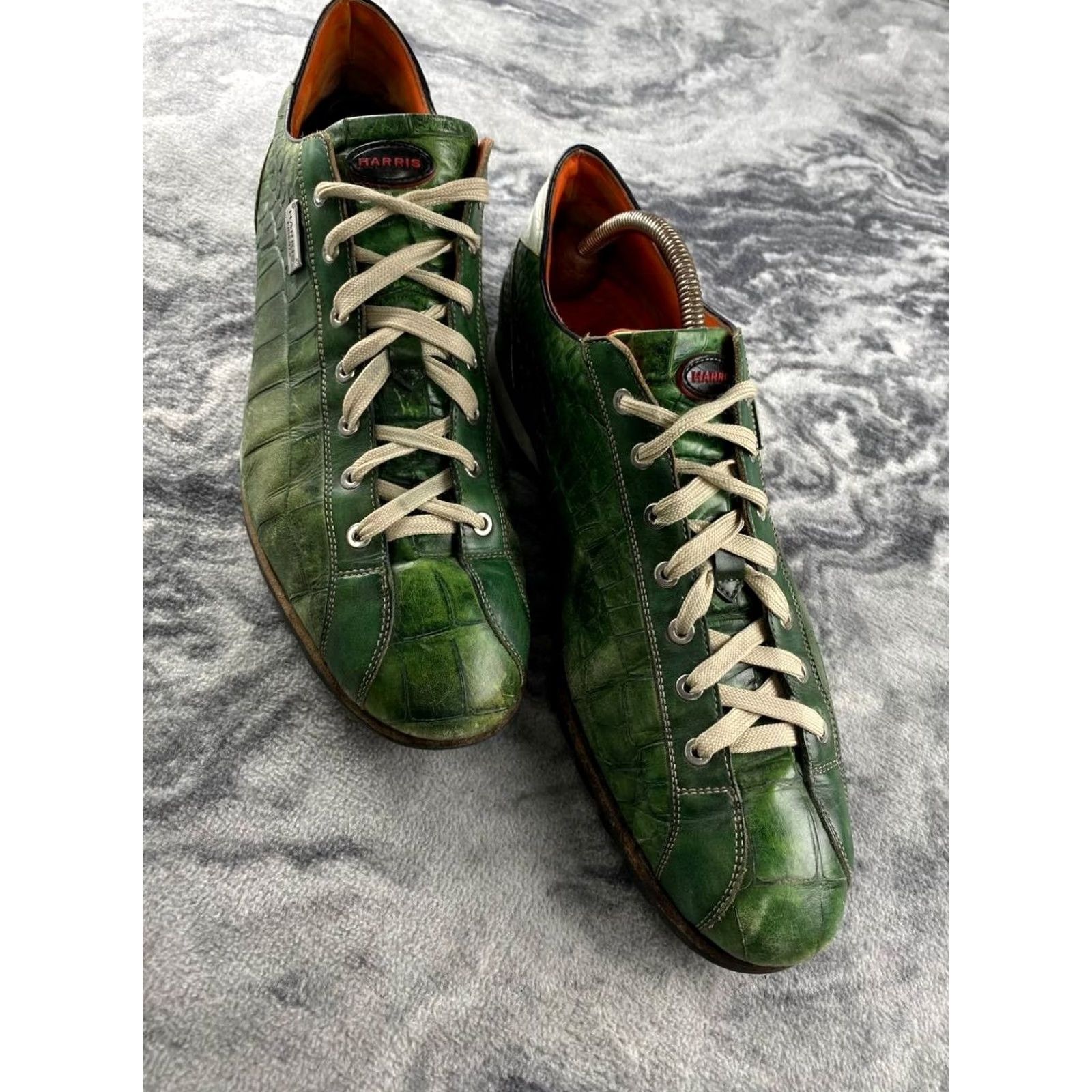 Vintage Harris Leather Trainers Men Size 11 Green Leather Sneaker Shoes Size US 11 / EU 44 - 3 Thumbnail