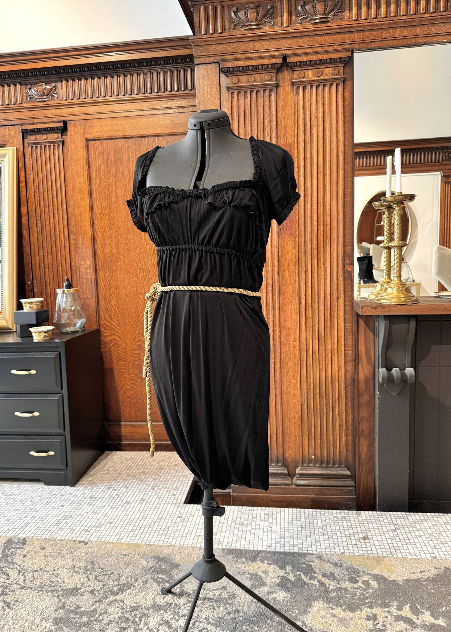 Yves Saint Laurent Yves Saint-Laurent Black Rope Dress Size M / US 6-8 / IT 42-44 - 8 Thumbnail