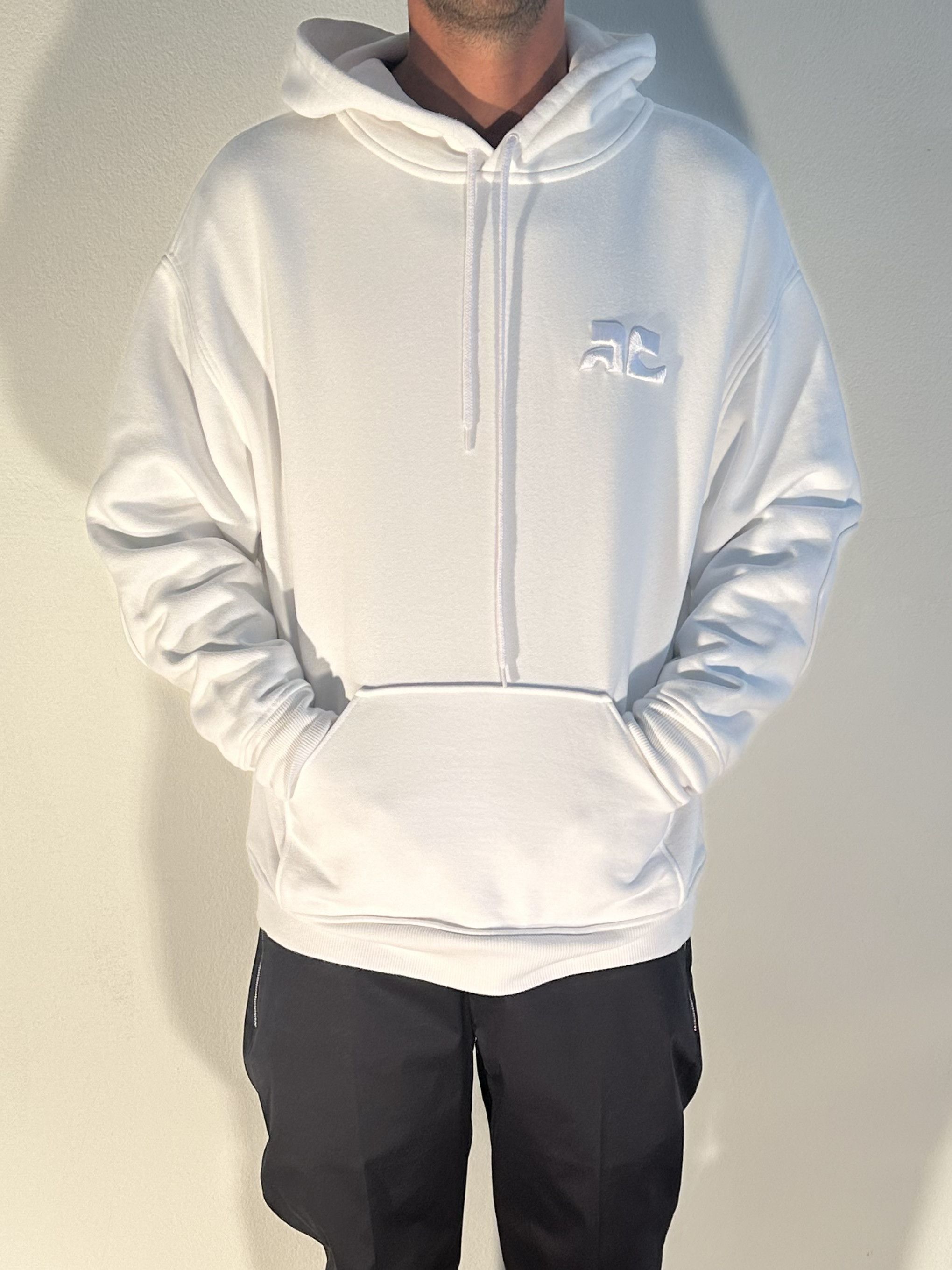Courreges Raised logo Vintage Hoodie Size US L / EU 52-54 / 3 - 1 Thumbnail