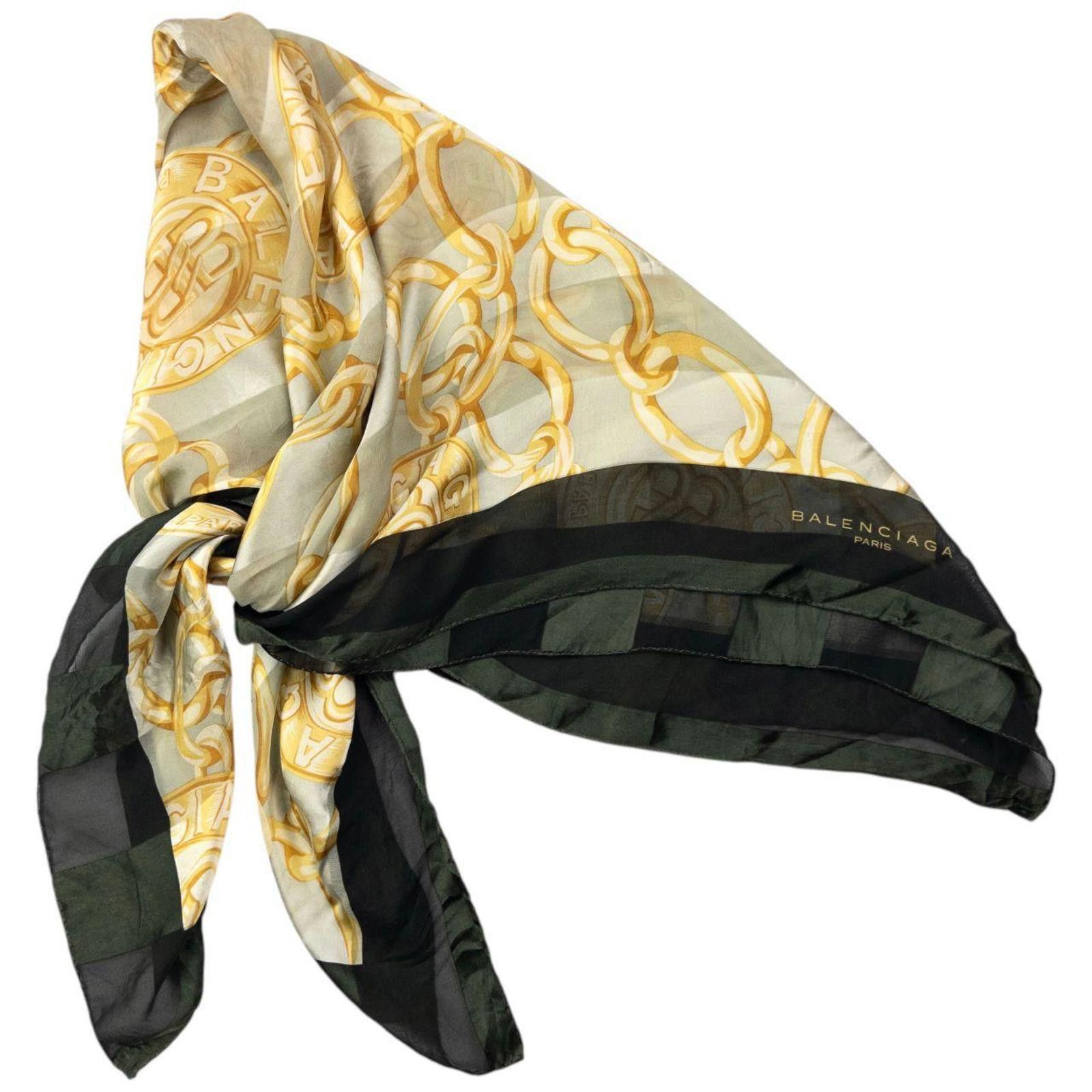 Balenciaga Vintage 2000s Balenciaga Chain Pattern Silk Scarf Size ONE SIZE - 5 Thumbnail