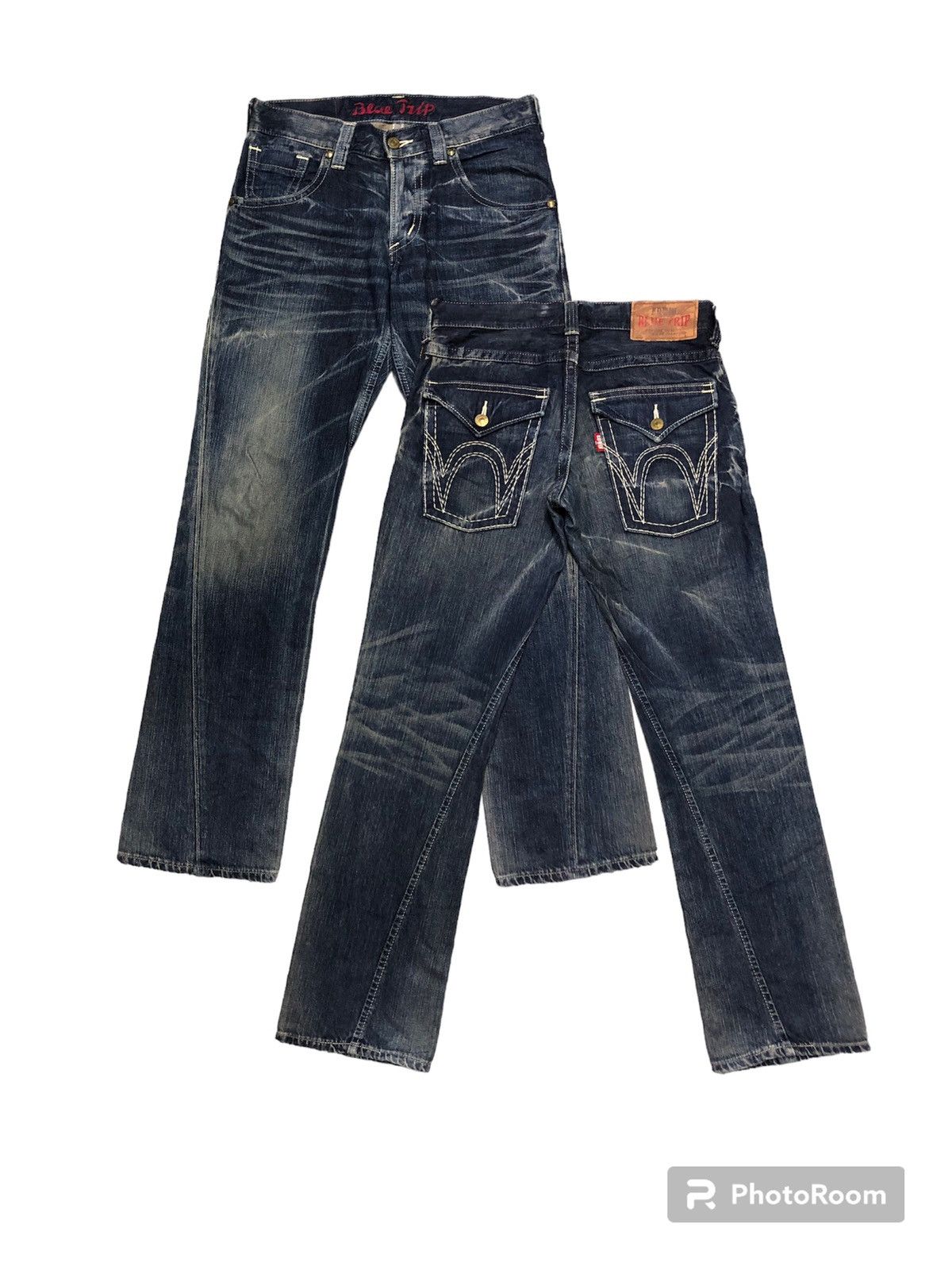 Hysteric Glamour × Japanese Brand Edwin Blue Trip Leg Twisted Washed Denim Size US 34 / EU 50 - 1 Thumbnail