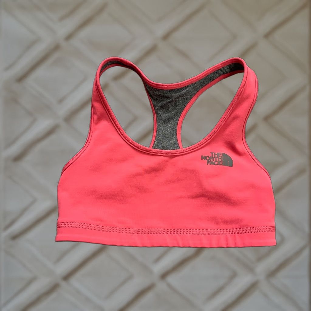 The North Face VINTAGE The North Face Reversible Sports Bra Womens XS Gray Peach Racerback Active Gym Size ONE SIZE - 1 Thumbnail