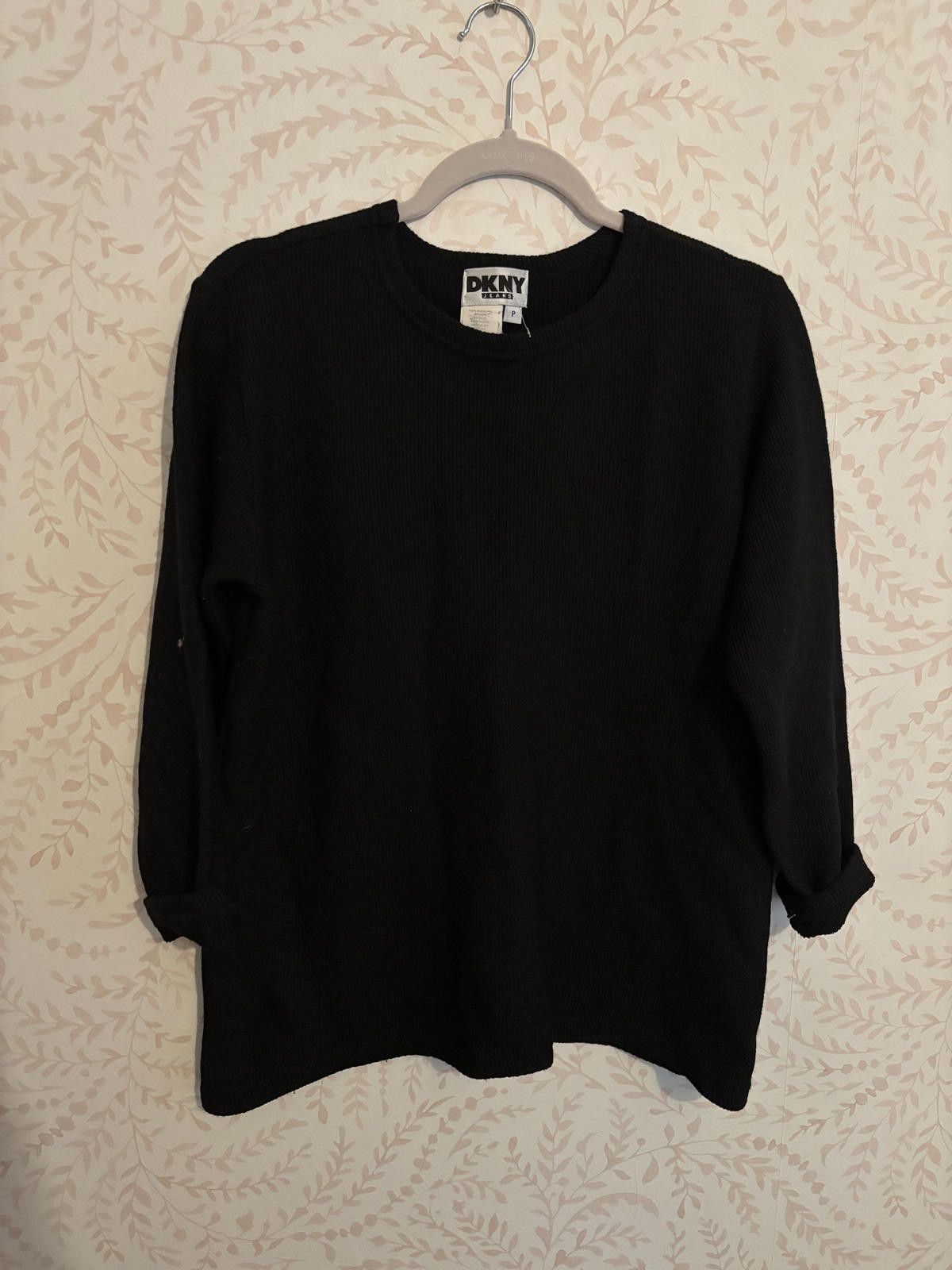 Other Vintage DKNY Jeans Black 100% Wool Sweater Size P Size S / US 4 / IT 40 - 1 Thumbnail