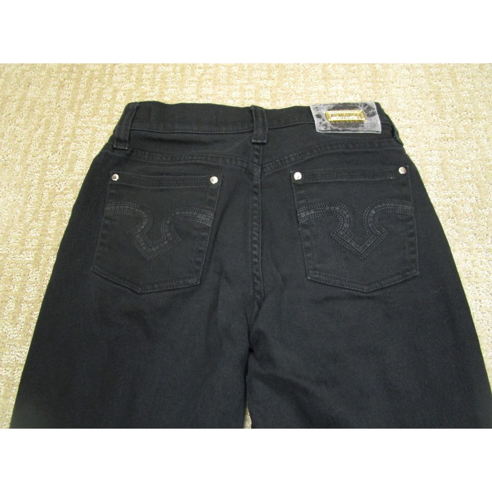 Vintage VINTAGE Lawman Jeans Women 5 Black High Rise Bootcut Pants Western 90s Retro Cowboy Damaged Back Patch 28 Size 28" / US 6 / IT 42 - 4 Thumbnail