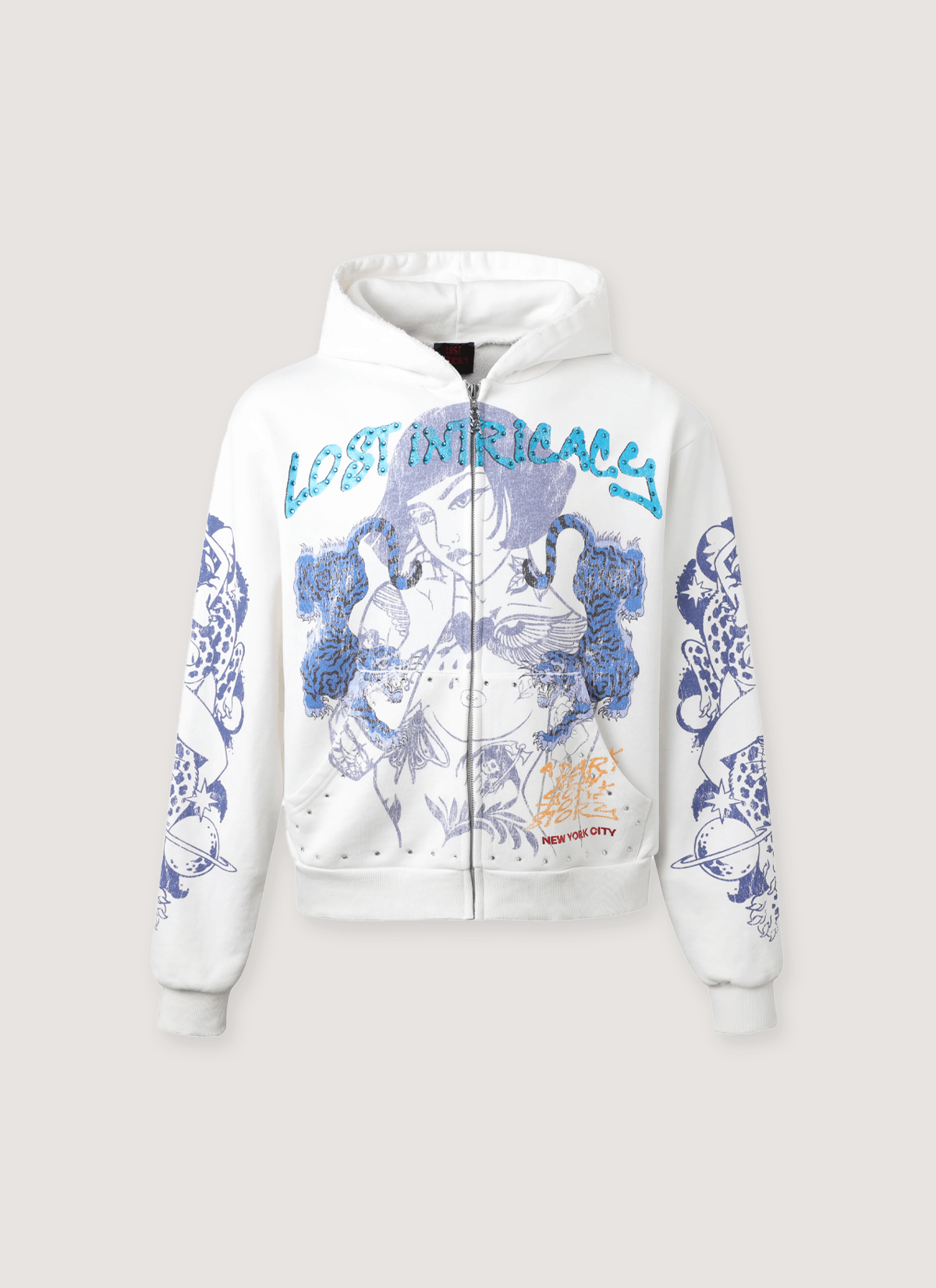 LOST INTRICACY Twin Tiger Zip Up White Size US XL / EU 56 / 4 - 1 Thumbnail