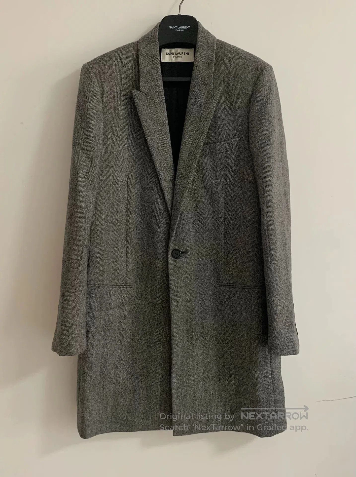 Saint Laurent Paris Saint Laurent 17FW Gray Herringbone Coat. Size US M / EU 48-50 / 2 - 1 Thumbnail
