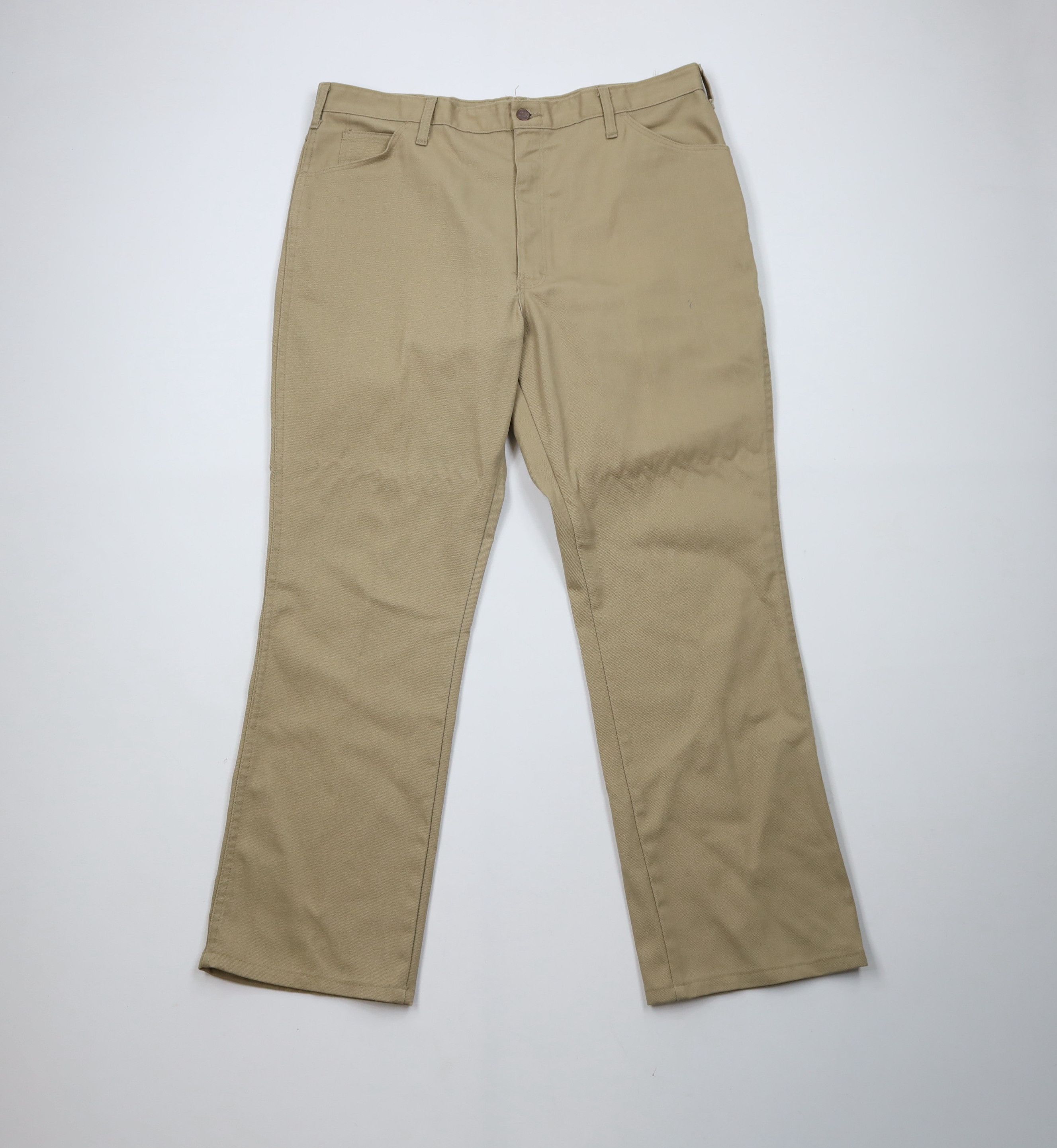 Dickies × Vintage Vintage 70s Dickies Workwear Wide Leg Pants Beige USA Size US 38 / EU 54 - 1 Thumbnail