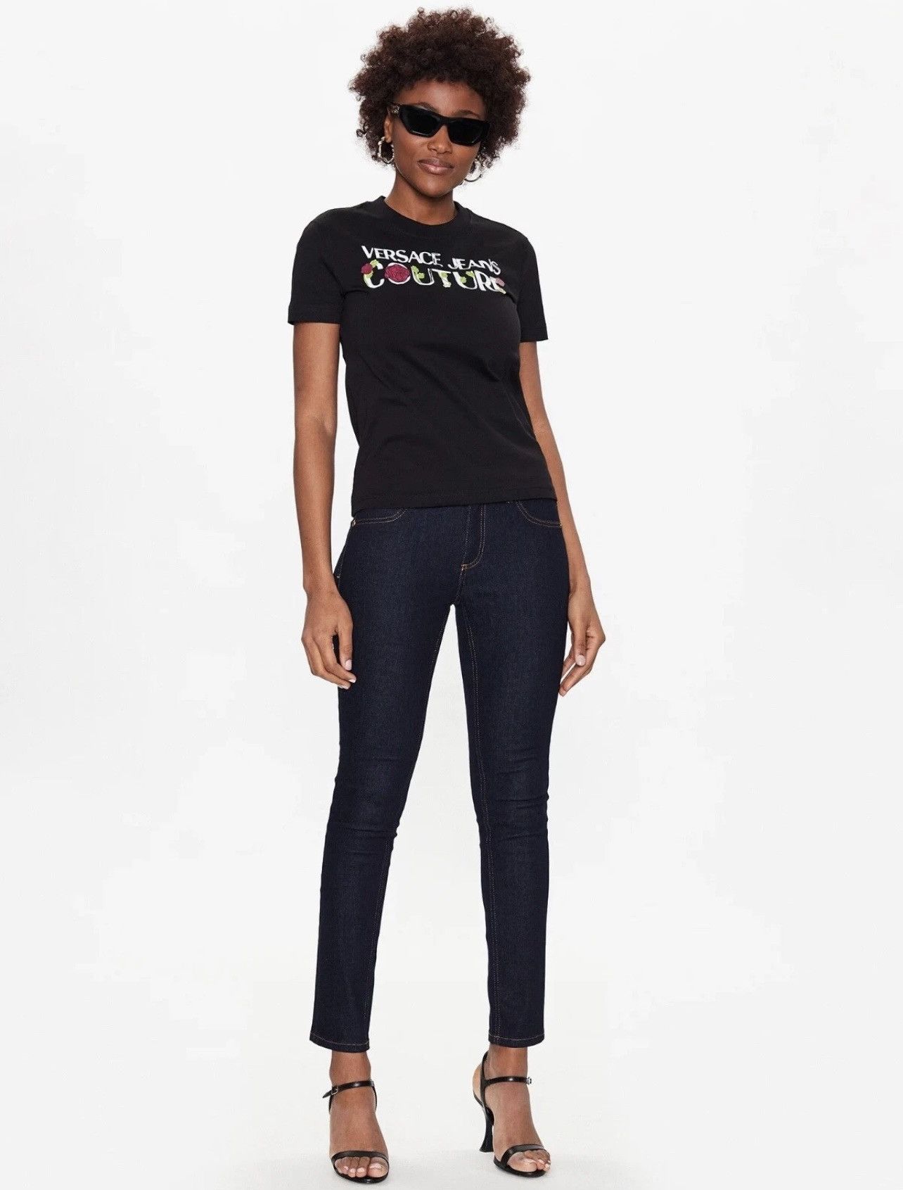 Versace Jeans Couture Versace Big Floral Logo T-Shirt Tee Size M / US 6-8 / IT 42-44 - 2 Thumbnail