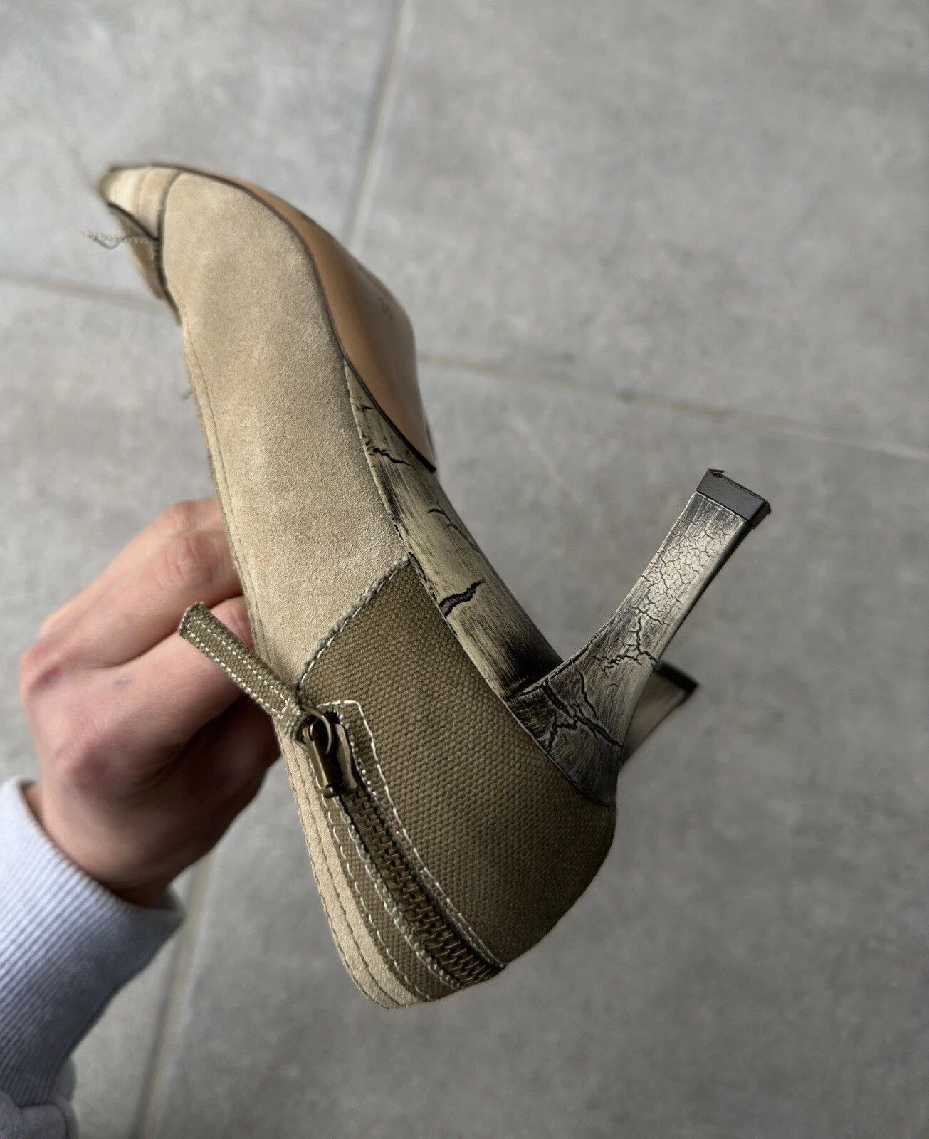 Karen Millen Vintage Karen Millen Leather Denim y2k Heels Kitten Shoes Size US 6 / IT 36 - 7 Thumbnail