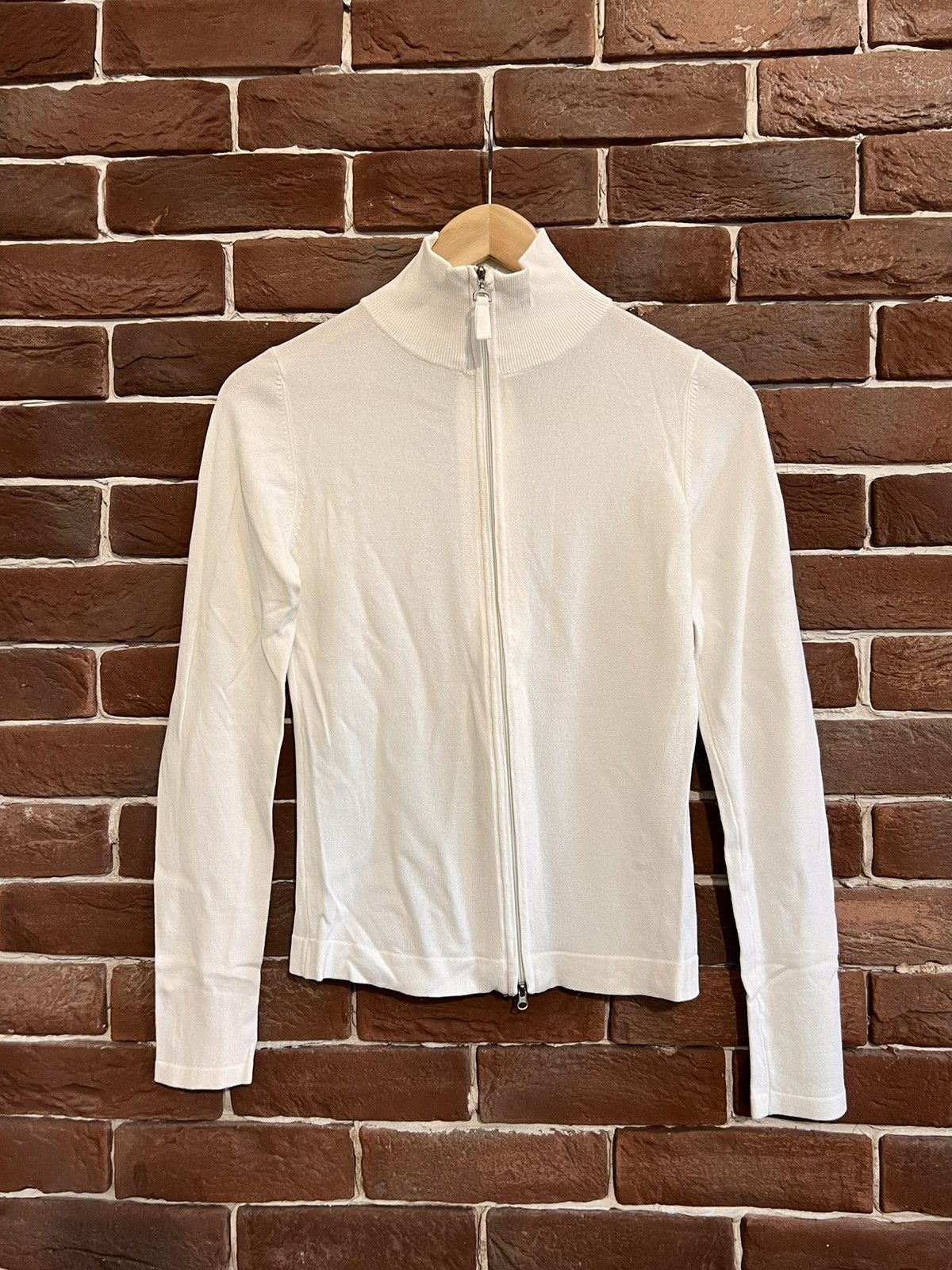 Jean Paul Gaultier Vintage 90s Jean Paul Gaultier Big Logo Zip Knit Sweater M Size M / US 6-8 / IT 42-44 - 2 Thumbnail