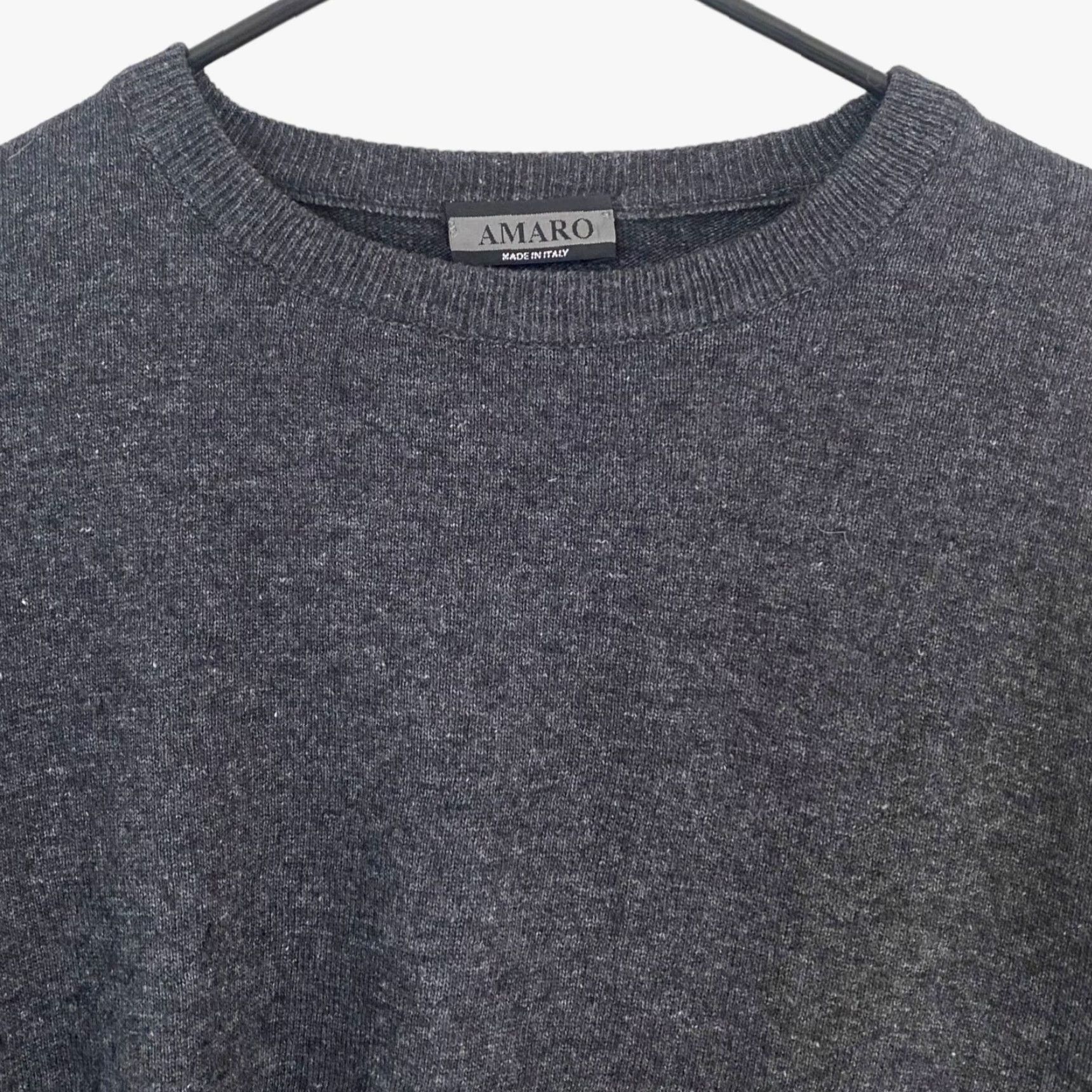 Vintage Amaro Italy Merino Wool Crewneck Sweater Gray Knit Long-Sleeve Pullover XL Men Size US XL / EU 56 / 4 - 5 Thumbnail