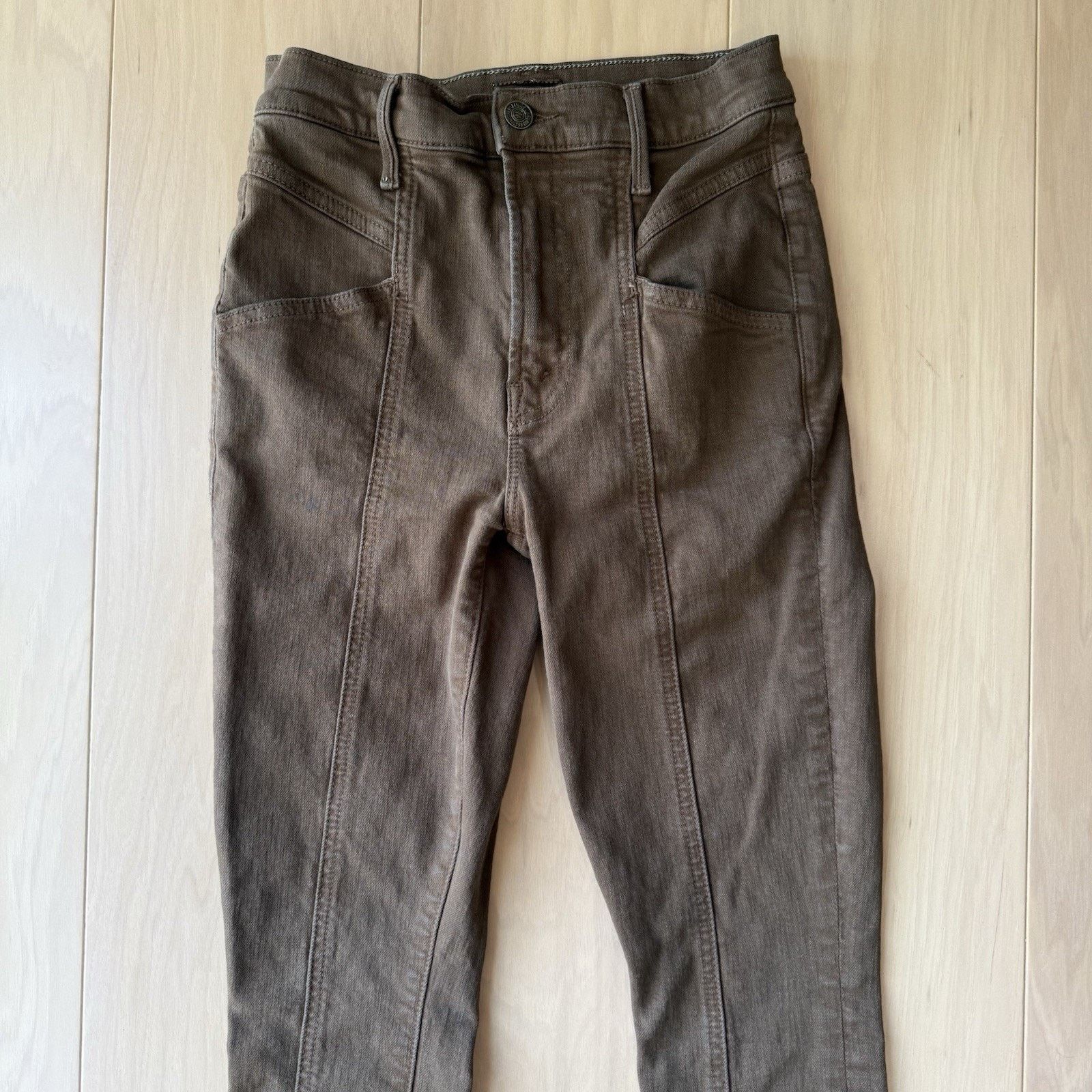 MOTHER Mother Seamed Swooner Jeans Women's 24 Brown Skimp Glam Size 24" / US 00 / IT 34 - 3 Thumbnail