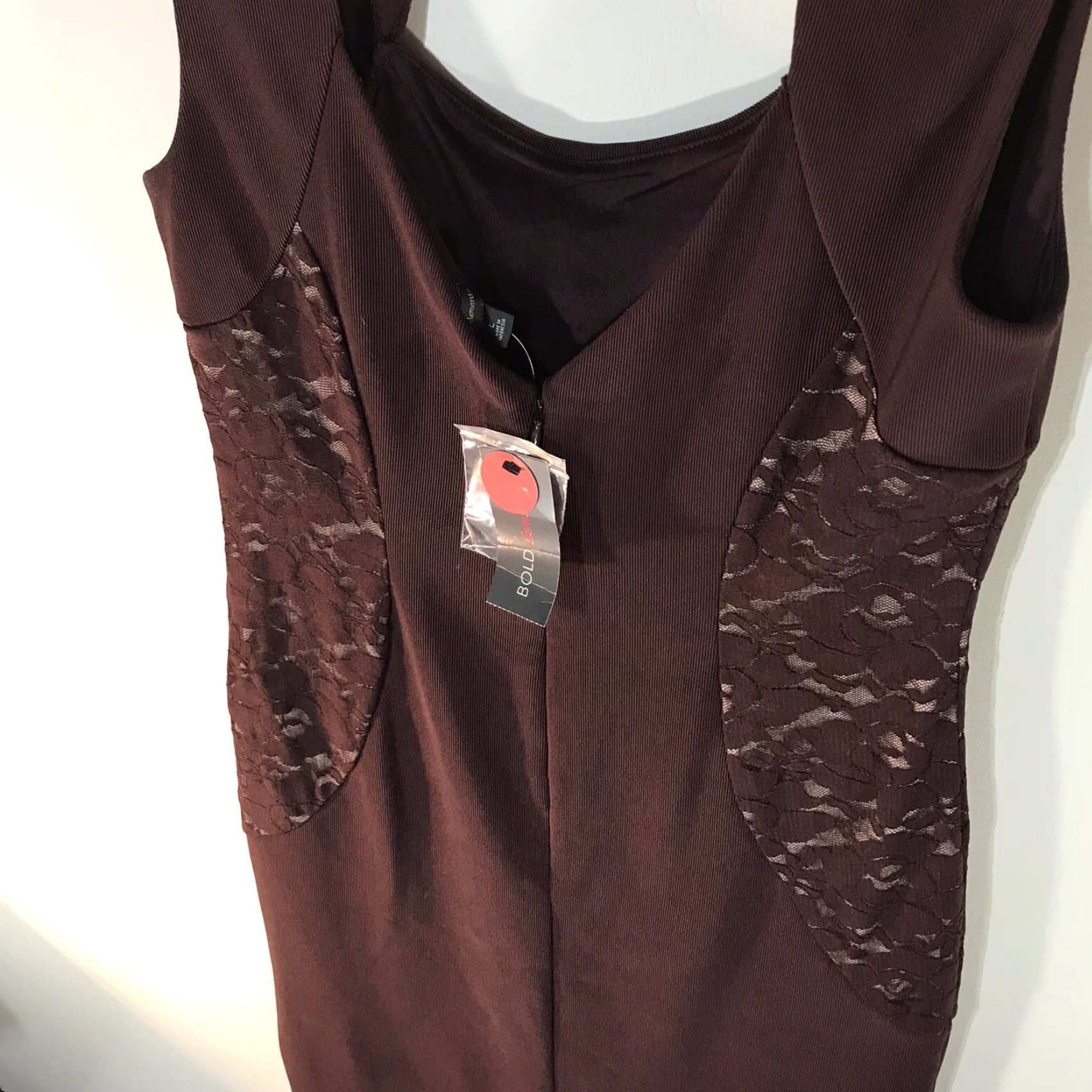 Vintage Bold Elements Burgundy Sheath Dress Women's Size L Knee Length Party Workwear Size L / US 10 / IT 46 - 5 Thumbnail
