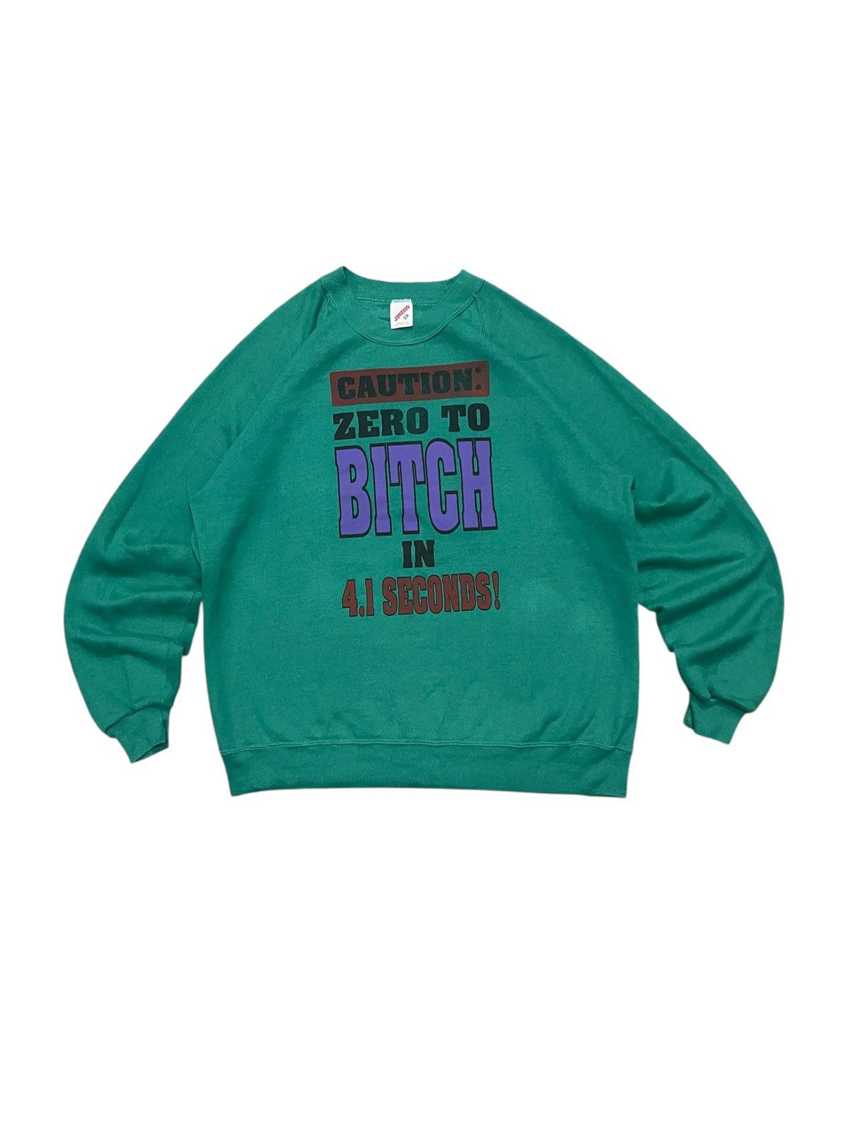 Vintage 90s VINTAGE HUMOR “CAUTION ZERO TO BITCH IN 4.1 SECONDS” Size US XL / EU 56 / 4 - 1 Thumbnail