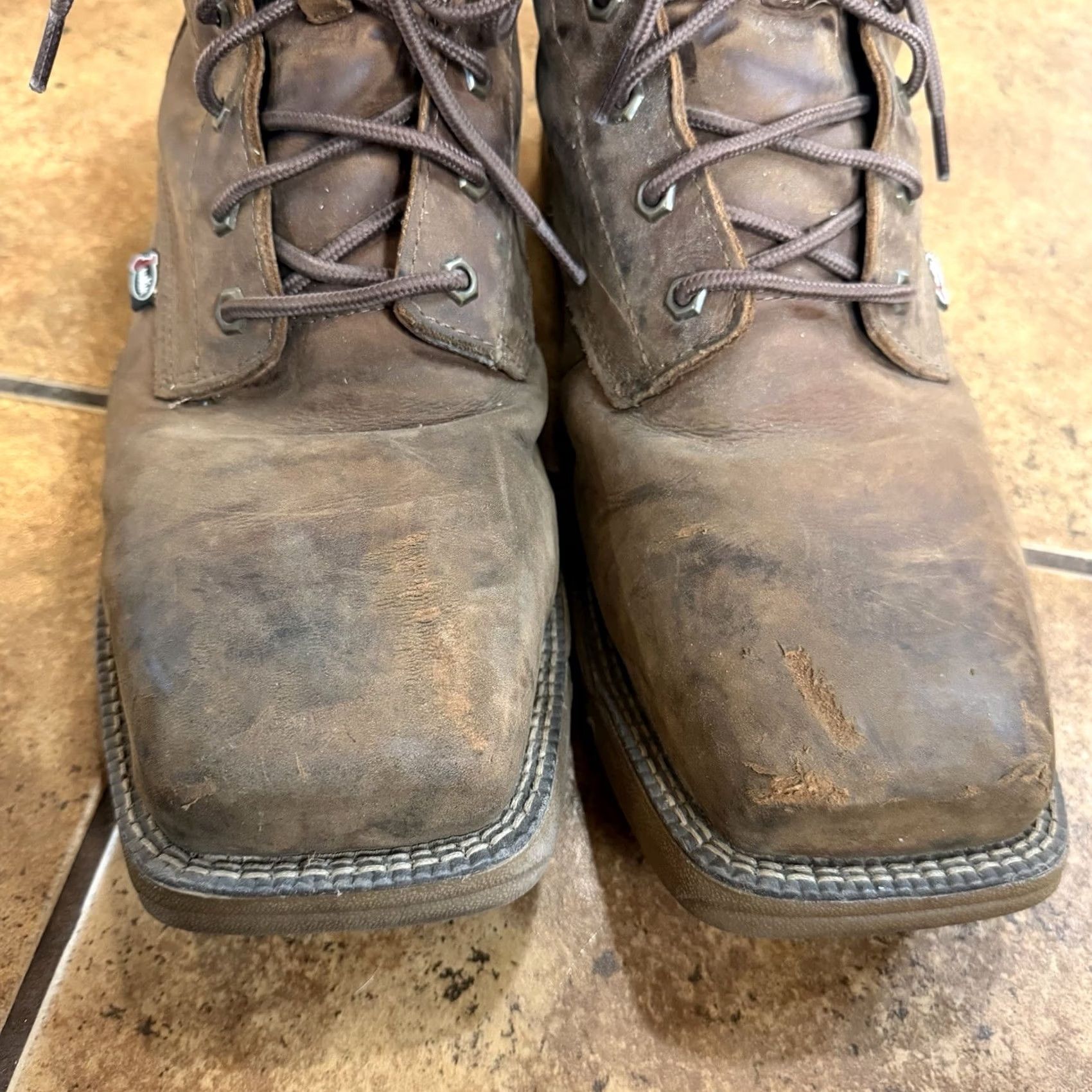 Justin Boots Justin Workboots Rush 8 Inch Size 13 D Safety Toe Mens Brown Leather SE468 EUC Boots Size US 13 / EU 46 - 3 Thumbnail