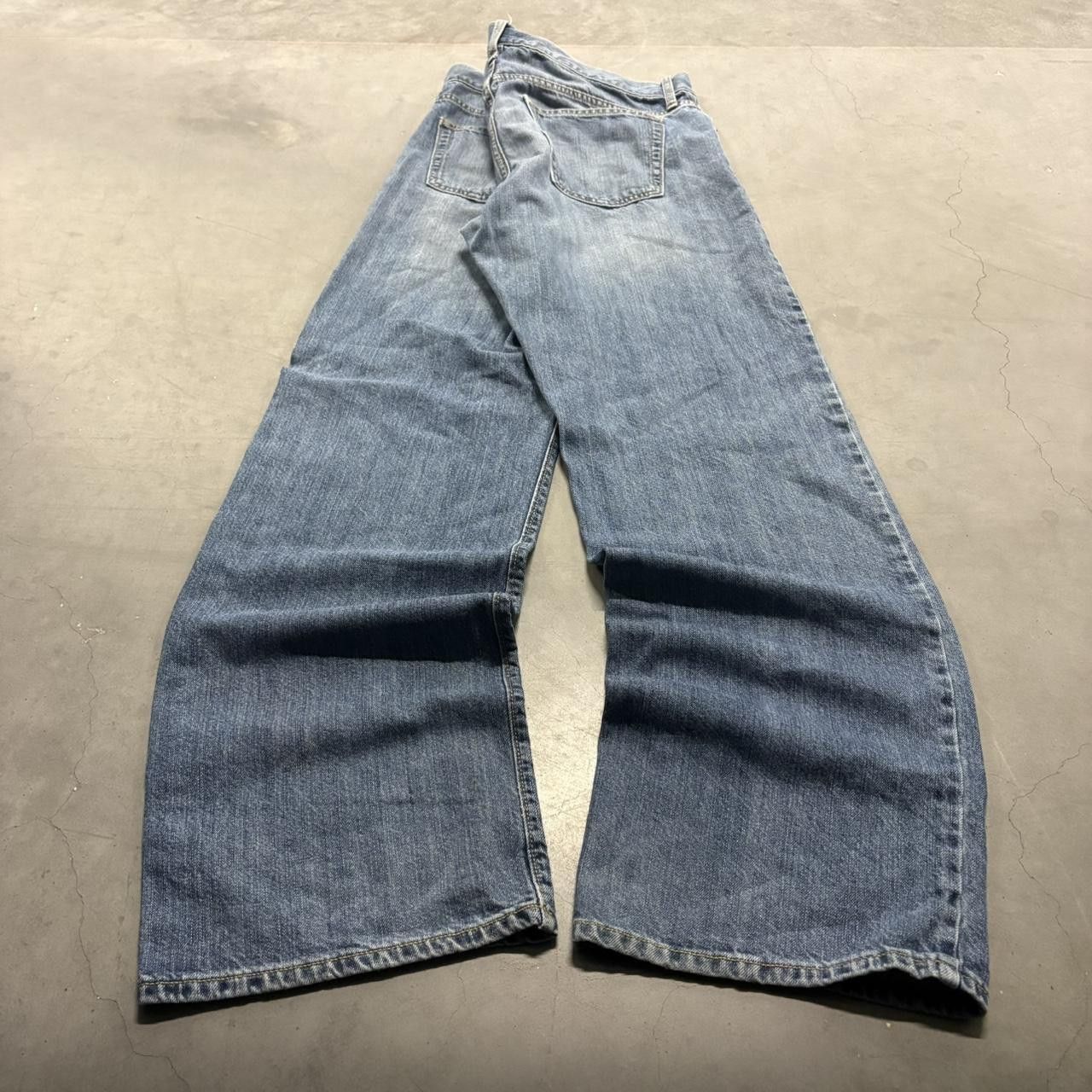 Old Navy Crazy Vintage Y2K/2000s Super Baggy Wideleg Old Navy Medium Blue Wash Denim Jeans! Size US 34 / EU 50 - 5 Thumbnail
