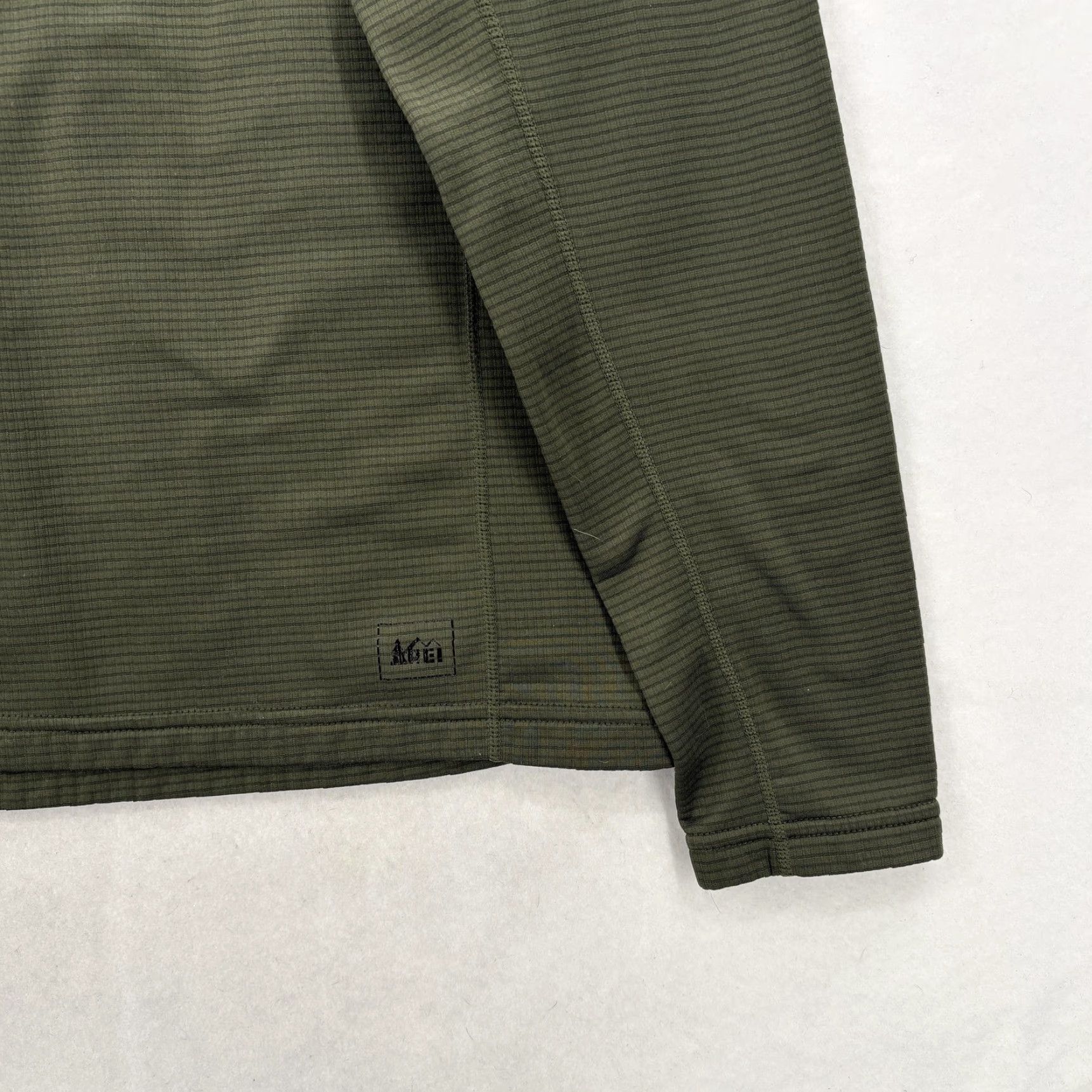Vintage REI Pullover Mens L Green Grid Fleece 1/4 Zip Long Sleeve Hiking Trail Size US L / EU 52-54 / 3 - 3 Thumbnail