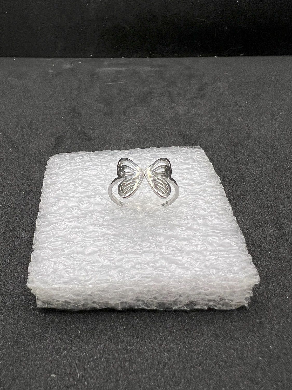 Jewelry Butterfly Silver Ring - Size 6 Size ONE SIZE - 2 Thumbnail