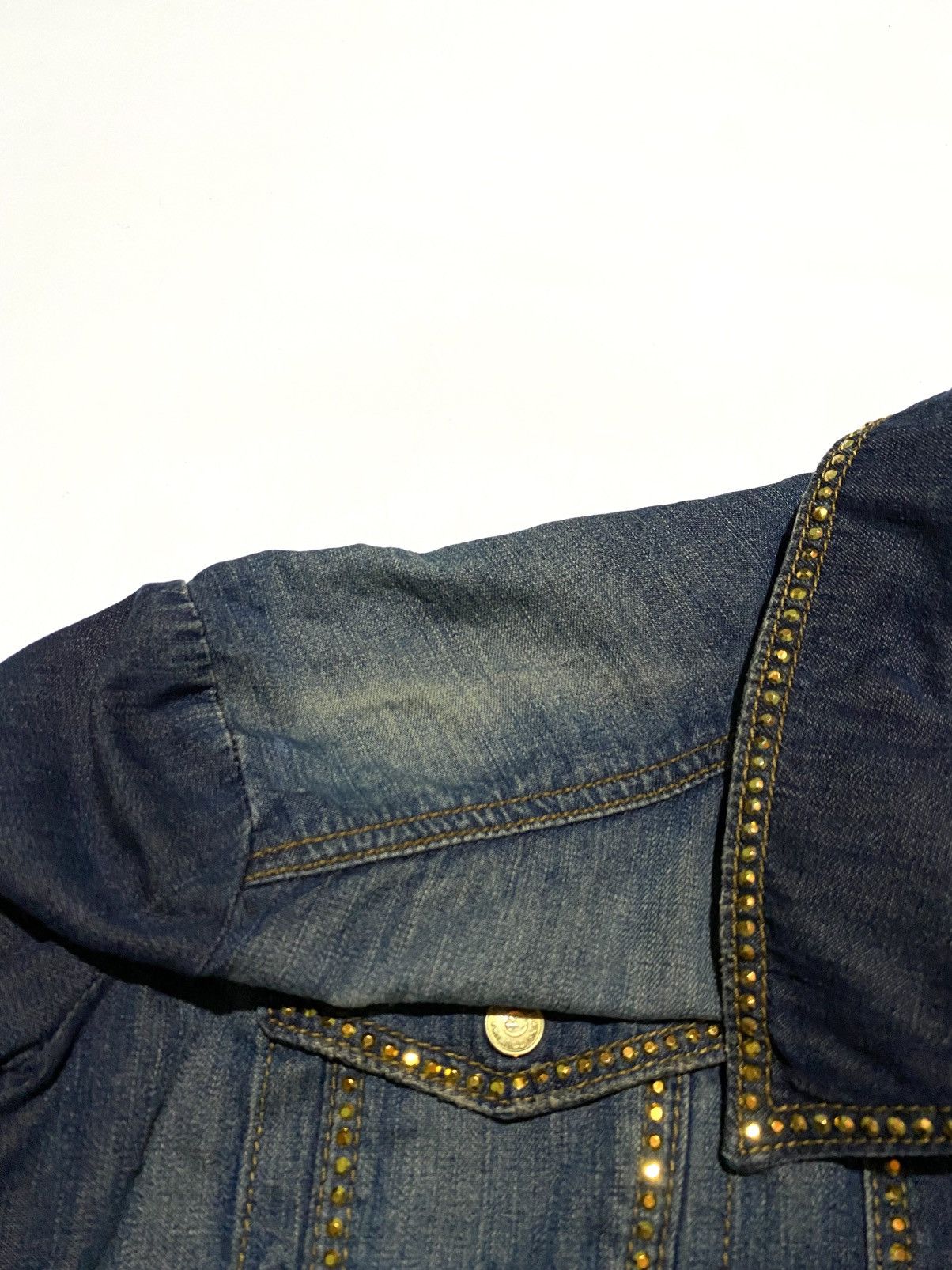 Versace Jeans Couture VERSACE JEAN COUTURE STUDDED DISTRESSED DENIM JACKET Size M / US 6-8 / IT 42-44 - 9 Thumbnail