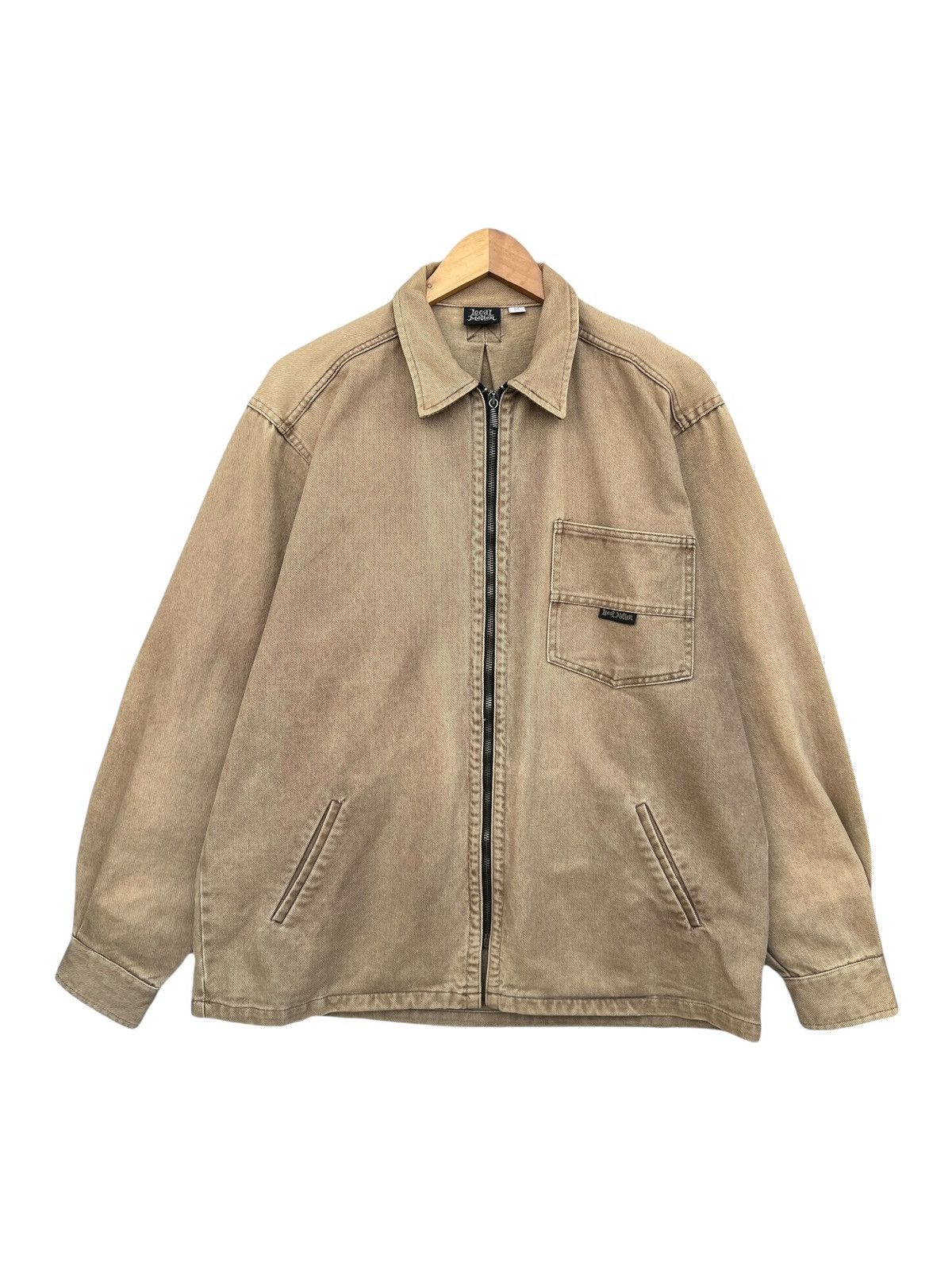 Vintage Vintage 90s Local Motion Hawaii Sunfaded Brown Denim Jacket Size US L / EU 52-54 / 3 - 1 Thumbnail