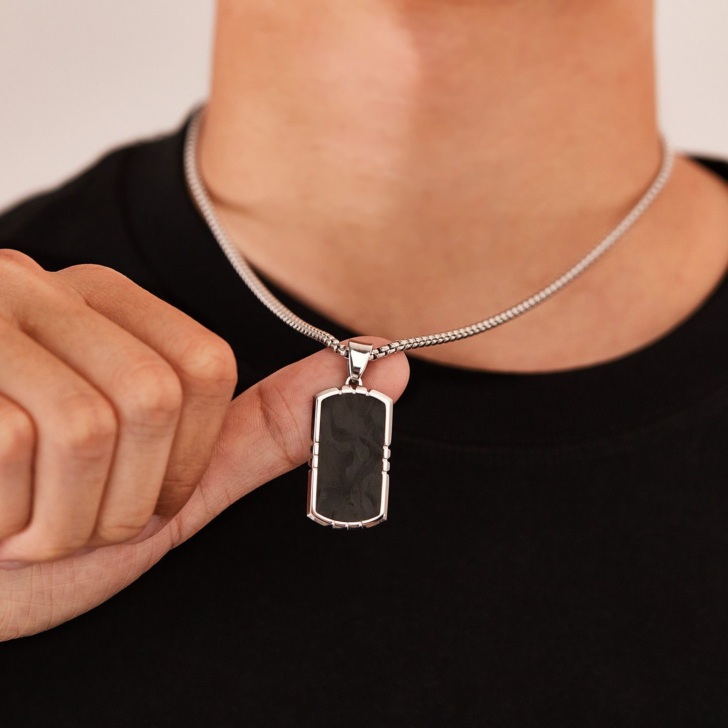 Jewelry Black Titanium Steel Necklace Size ONE SIZE - 11 Thumbnail