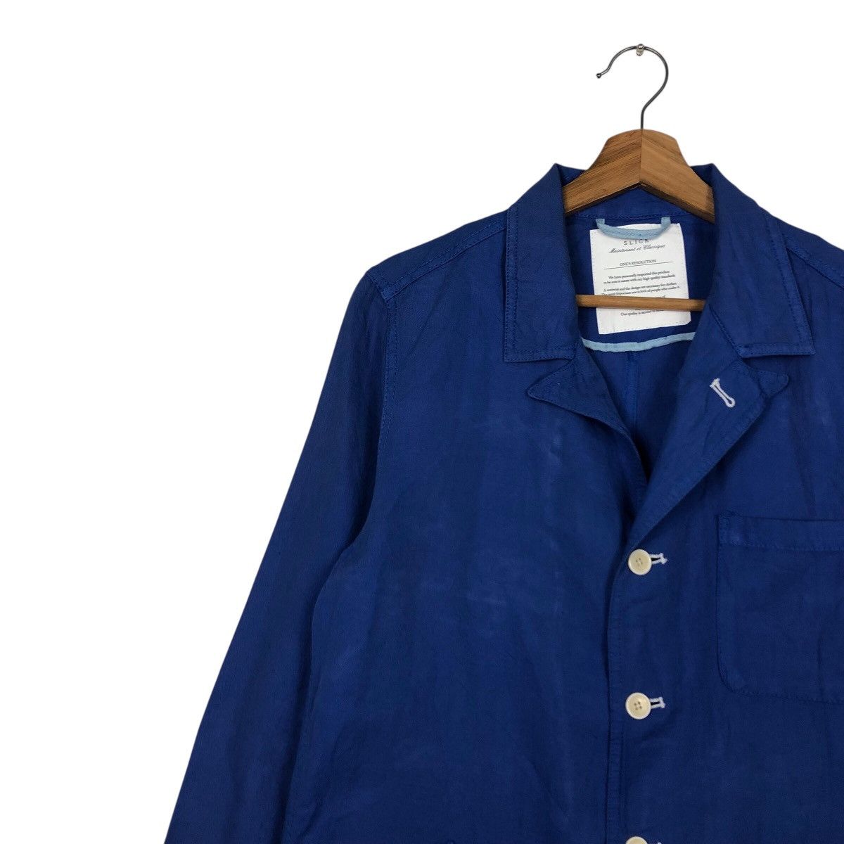 Japanese Brand 📌Rich Blue Vintage Chore Jacket Slick Issey Miyake Size US M / EU 48-50 / 2 - 8 Thumbnail