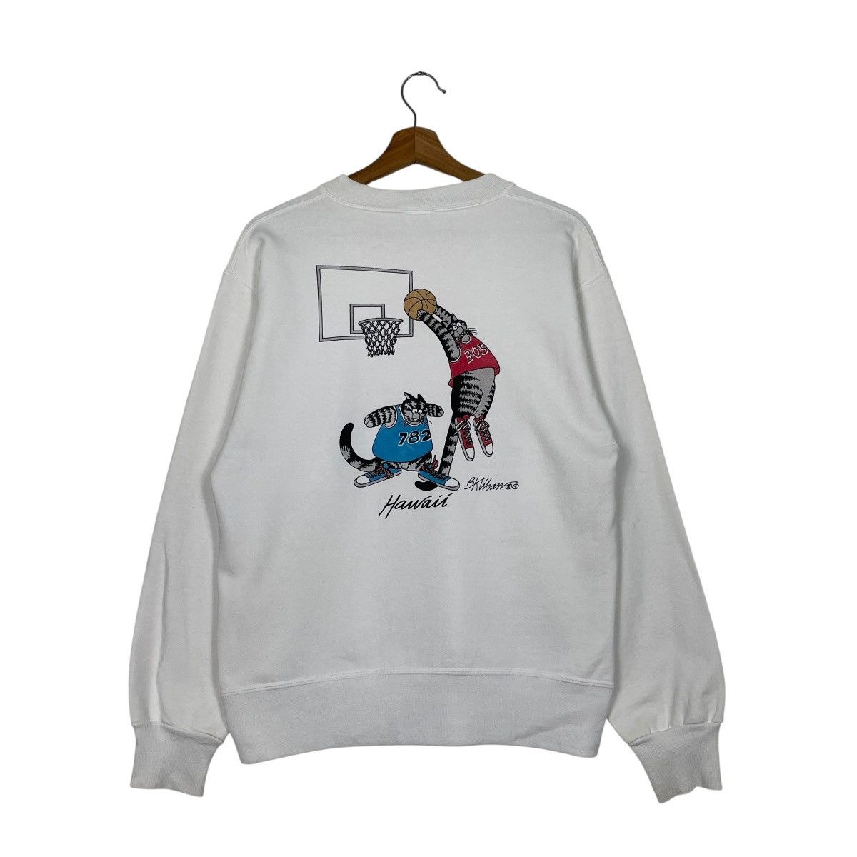 Vintage Vintage Hawaii B. Kliban Basketball Cat Sweatshirt Size US XS / EU 42 / 0 - 7 Thumbnail