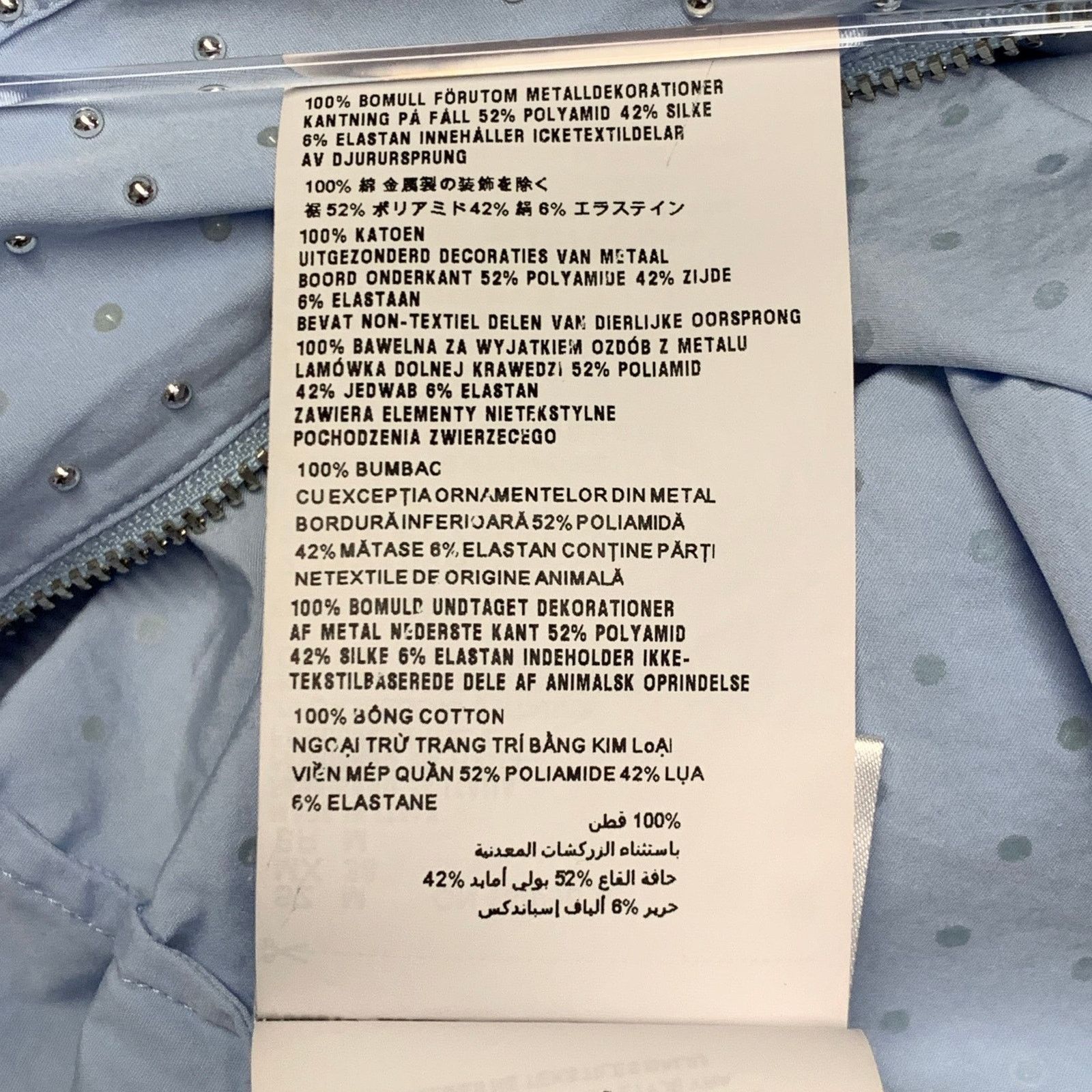 Prada PRADA Blue Silver Studded Cotton Zip Up Blouson Jacket Sz M Size M / US 6-8 / IT 42-44 - 9 Thumbnail