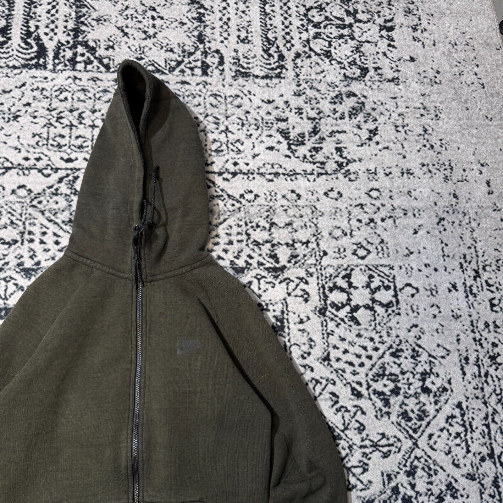 Nike × Vintage Vintage Nike Khaki Cotton Hoodie Size S Tech Fleece Drill Size US S / EU 44-46 / 1 - 5 Thumbnail