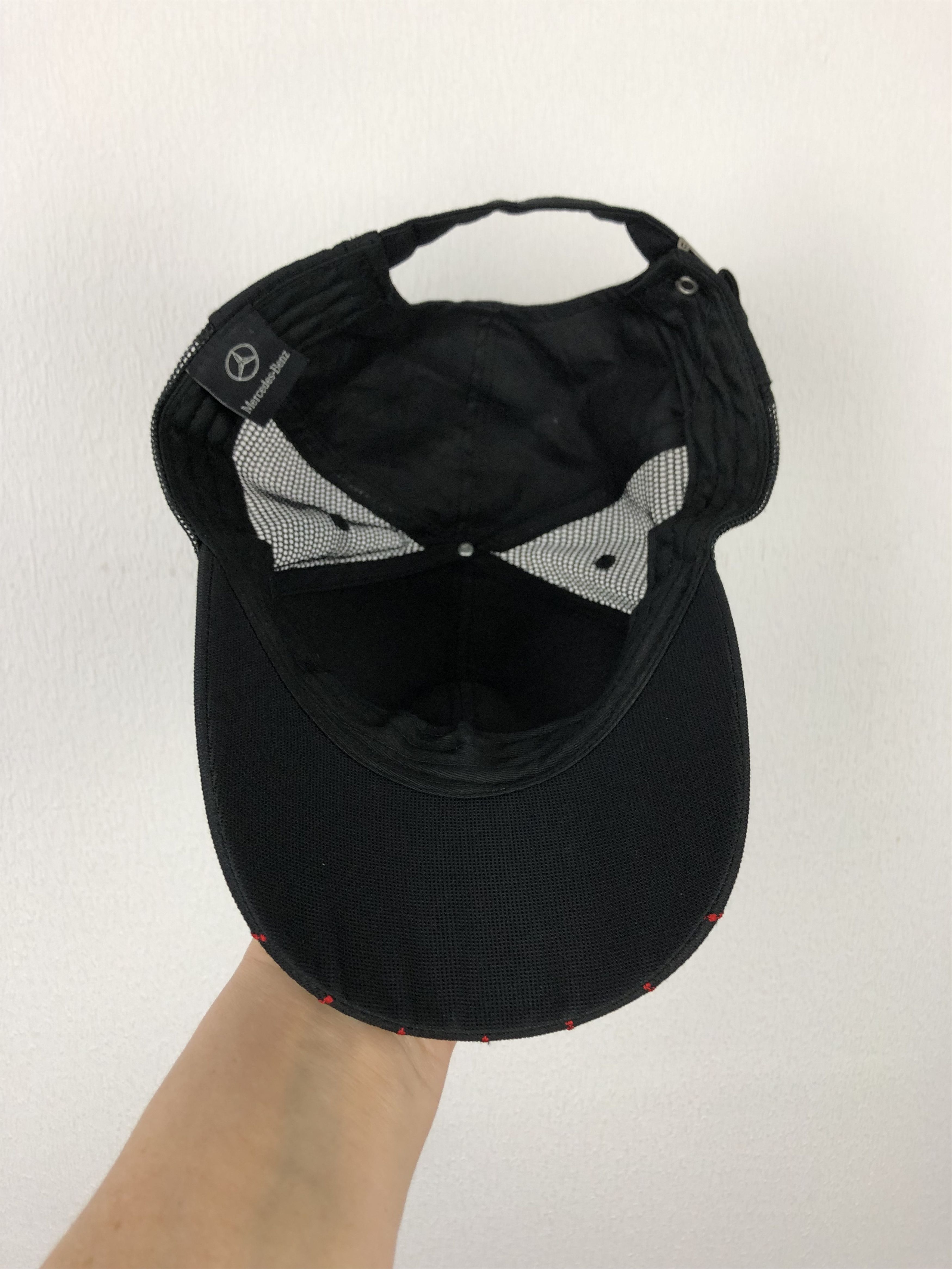 Vintage Mercedes Benz Racing Black Cap Hat Snapback Adult