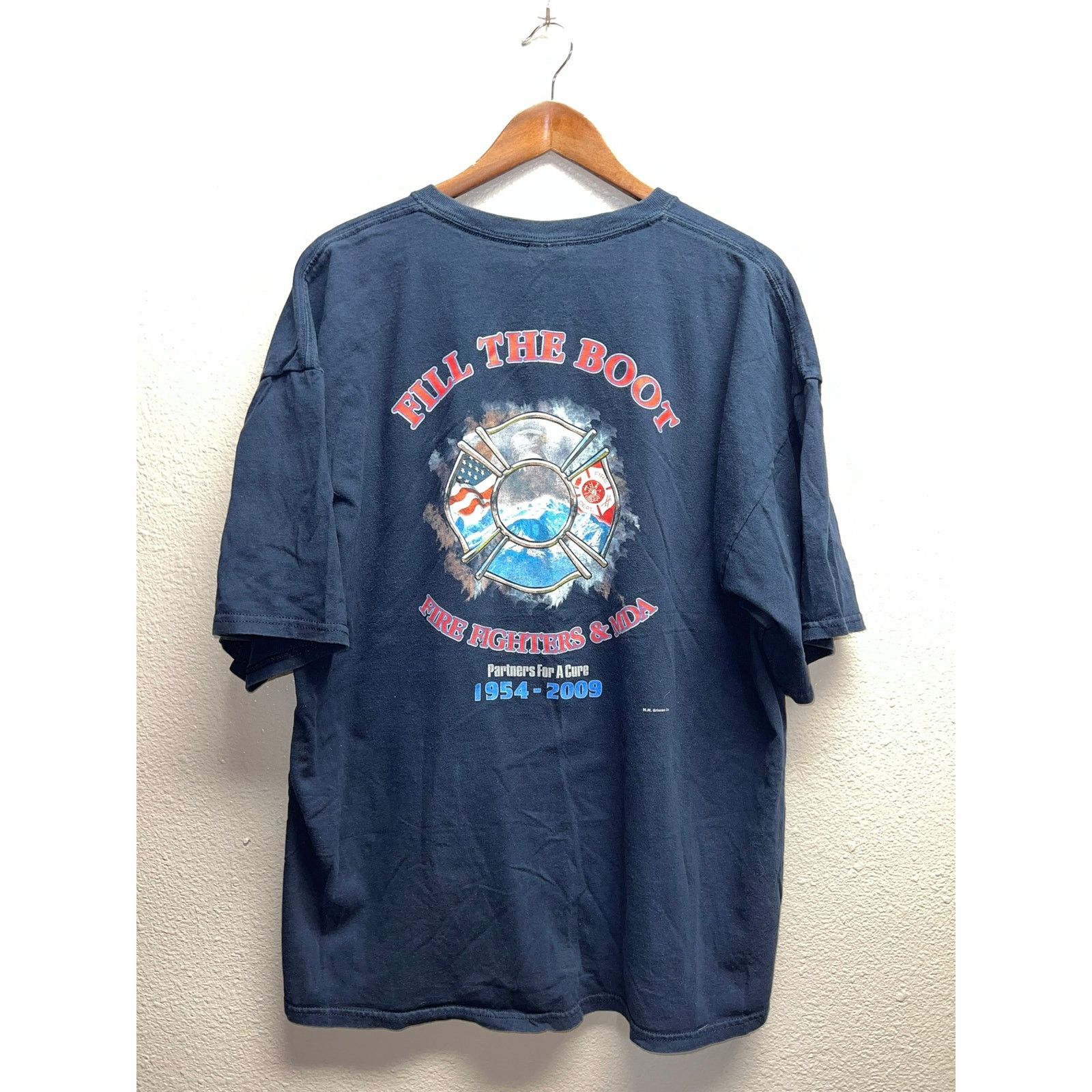 Gildan Fill The Boot Firefighter Shirt Fire Fighers & MDA Tee 2XL Size US XXL / EU 58 / 5 - 1 Thumbnail