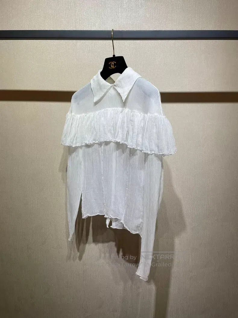 Chanel Chanel Handicraft workshop ruffled silk shirt Size XS / US 0-2 / IT 36-38 - 2 Thumbnail