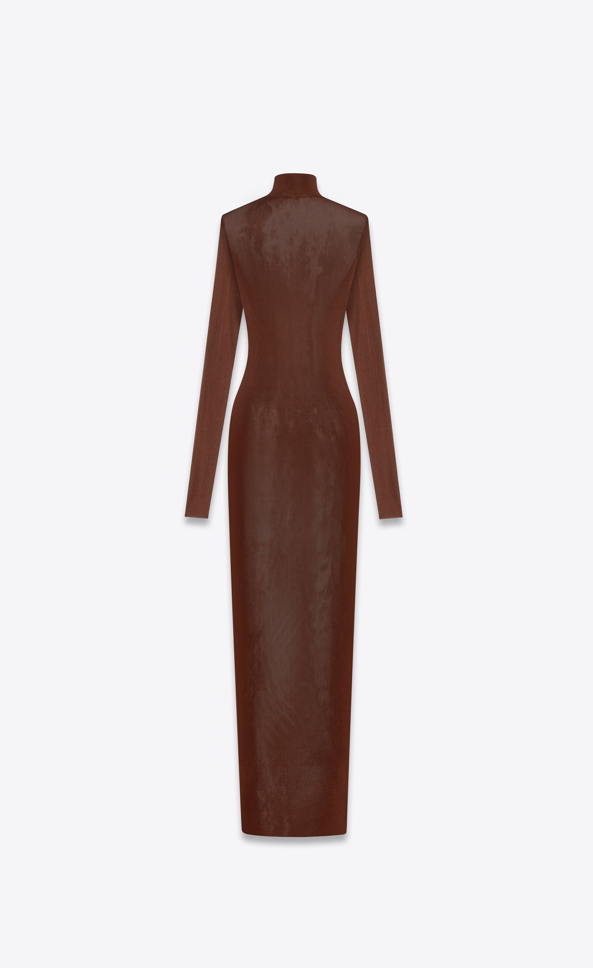 Saint Laurent Paris o1s1wg110225 739561 Long Dress in Knit in Burgundy Size L / US 10 / IT 46 - 2 Thumbnail