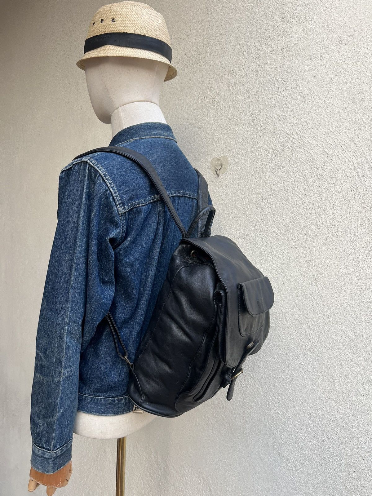 BREE Vintage BREE All Black Leather Backpack Size ONE SIZE - 1 Thumbnail