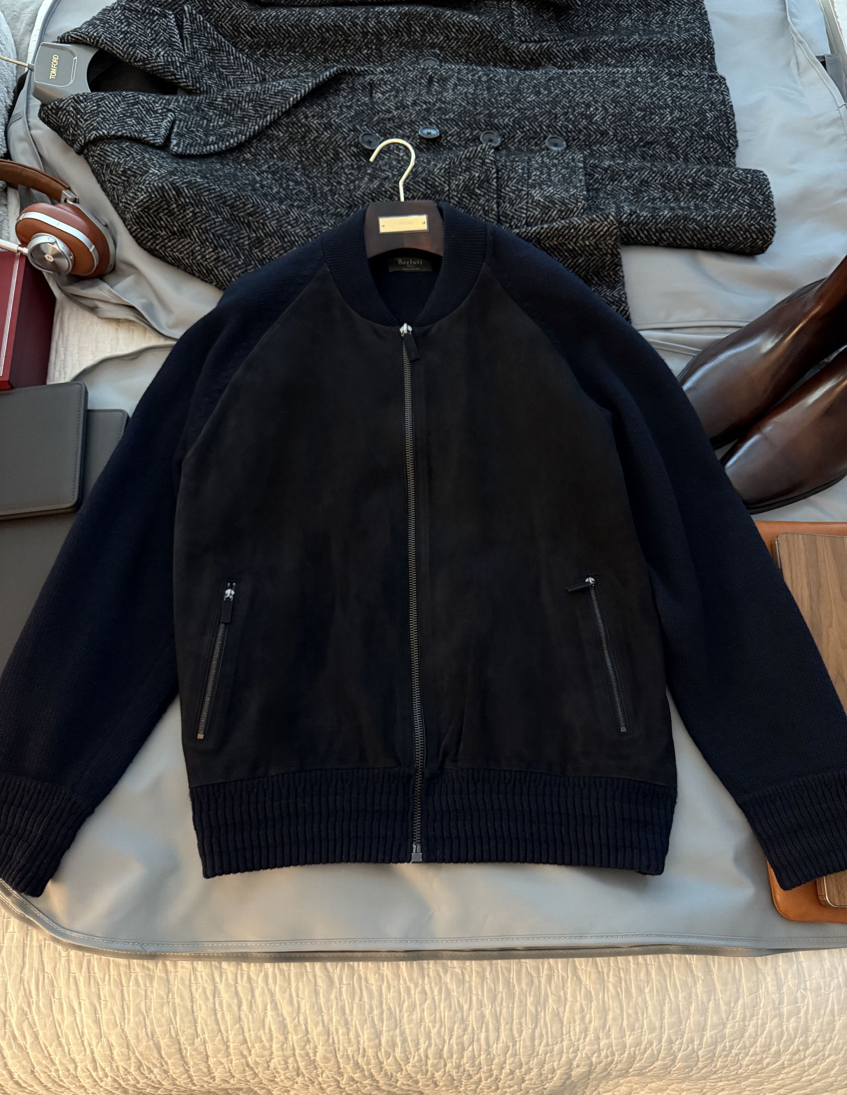 Berluti Fits L, Rare Haider (new designer of TOM FORD) Suede Knit Size US XL / EU 56 / 4 - 21 Thumbnail