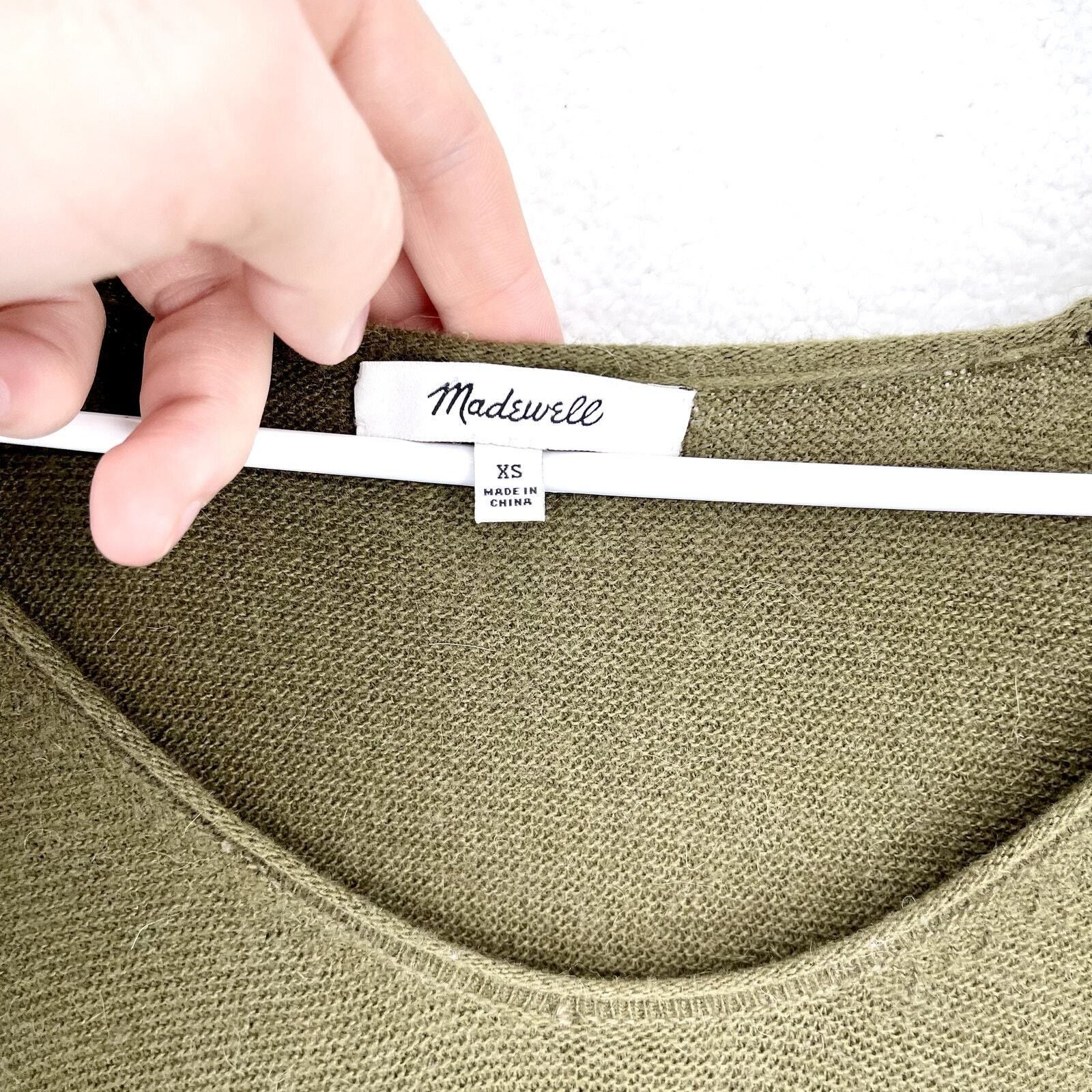 Madewell Madewell XS Crewneck Hunter Green Casual Long Sleeve Knit Size XS / US 0-2 / IT 36-38 - 2 Thumbnail