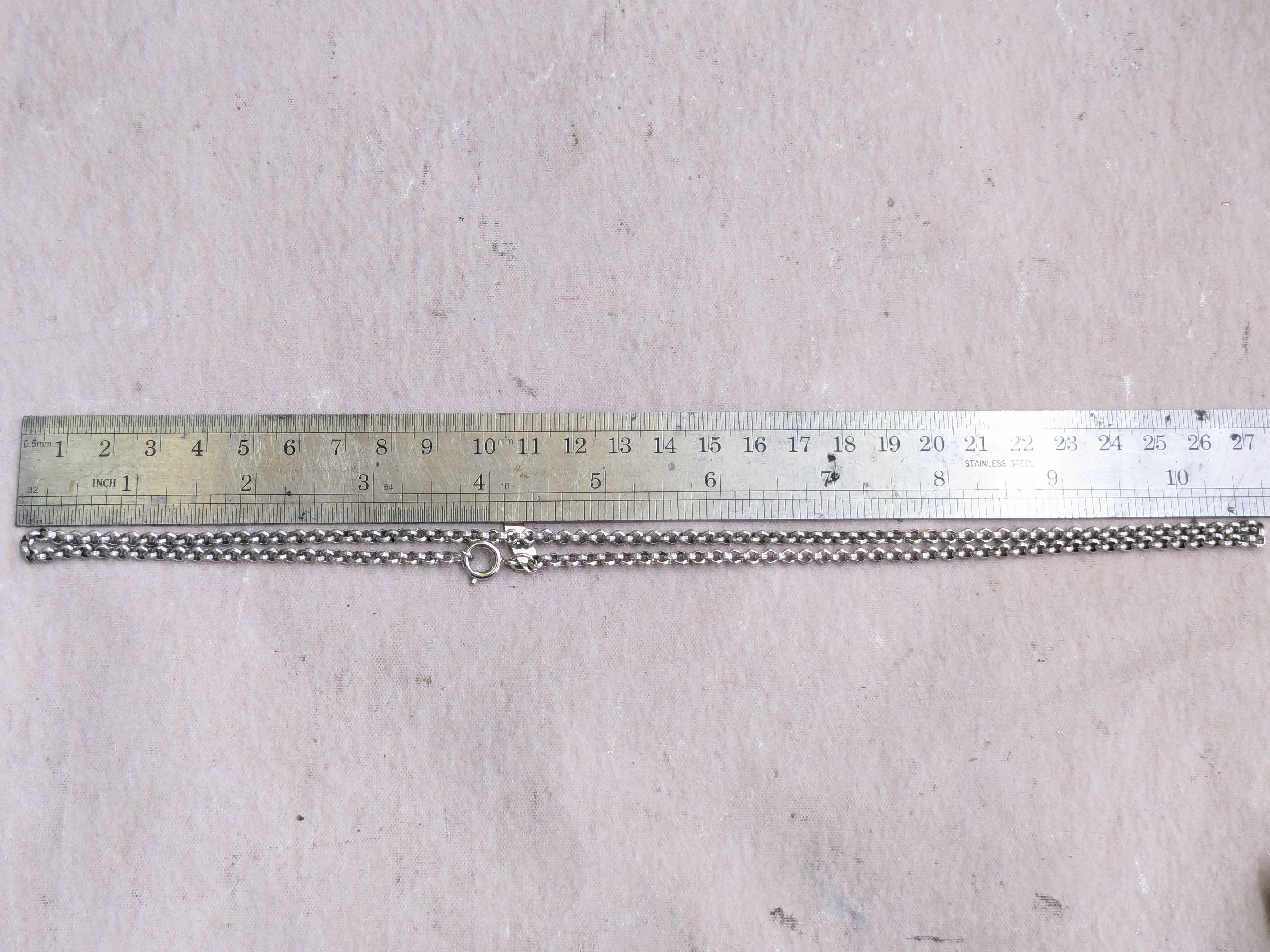 Jewelry × Vintage Silver Choker Necklace 21.5" Round Chain Size ONE SIZE - 5 Thumbnail