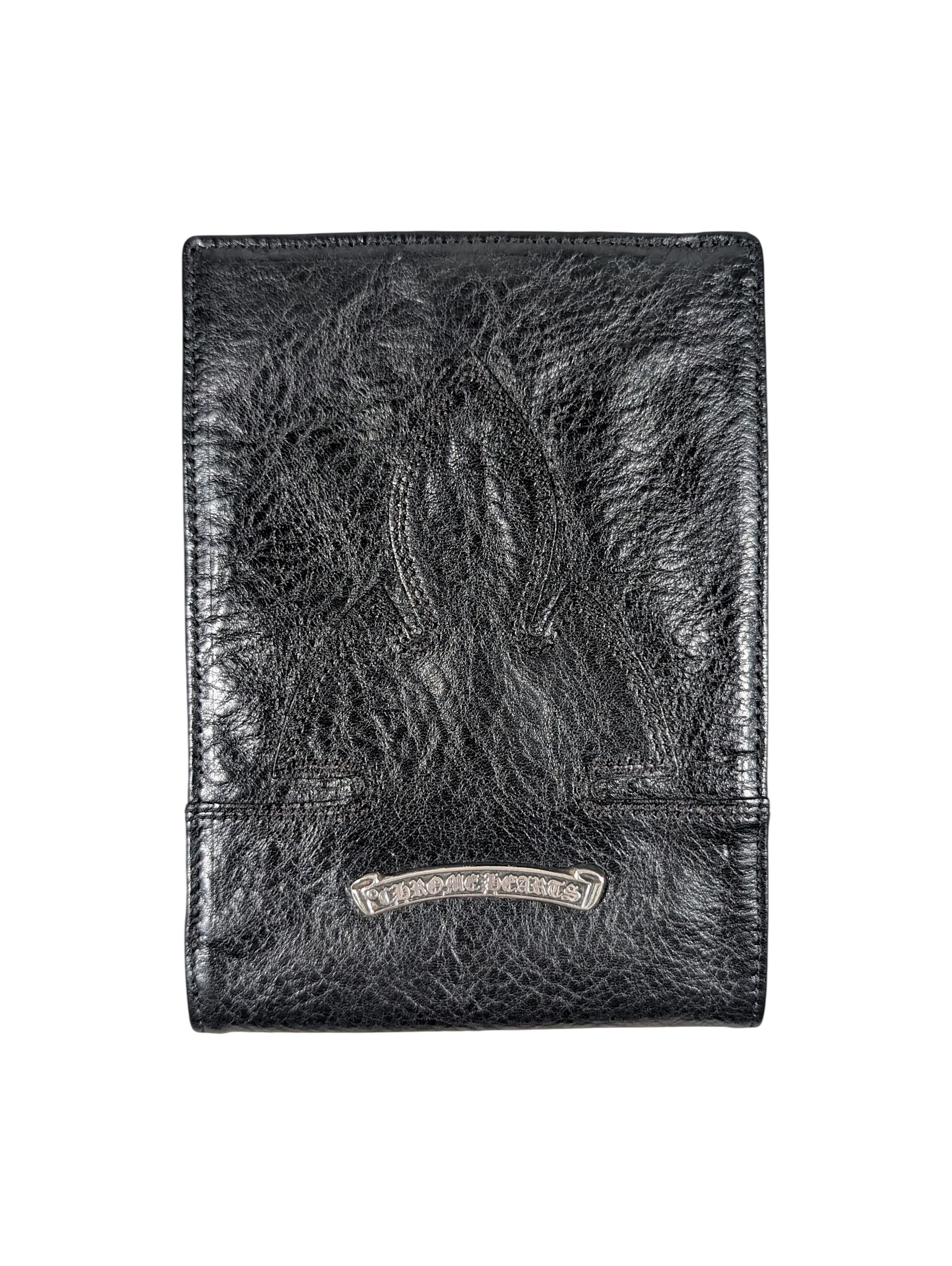 Chrome Hearts CH Bifold Fleur Snap Wallet Bifold Black Leather Size ONE SIZE - 3 Thumbnail