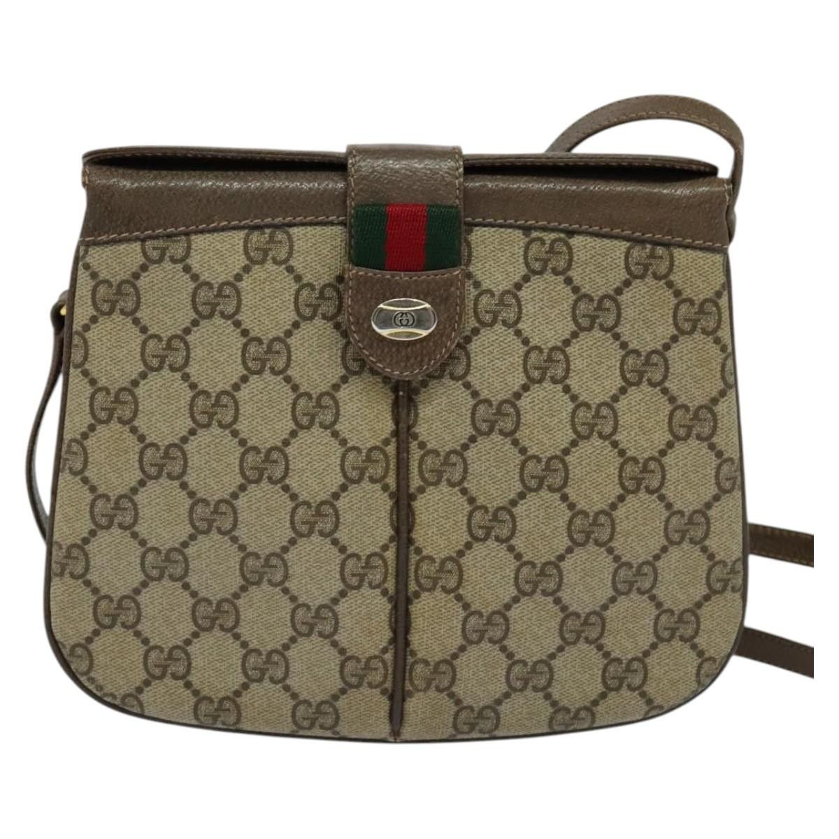 Gucci GUCCI GG Supreme Web Sherry Line Bag Pvc Beige Gold 10 02 Size ONE SIZE - 2 Thumbnail