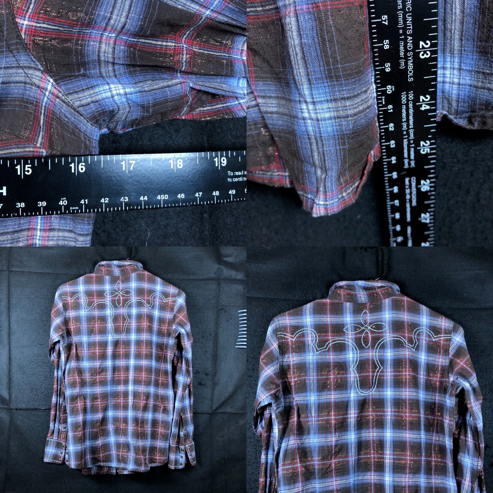 Ariat Ariat Womens Shirt Multicolored Plaid Fitted Snap Long Sleeve Metallic Blend M Size M / US 6-8 / IT 42-44 - 8 Thumbnail