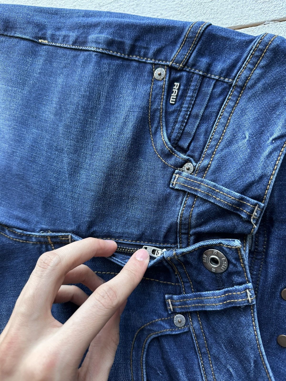 G-Star VNTG🚨G STAR RAW Jeans AVANT GARDE Washed Denim y2k Size 22" - 6 Thumbnail