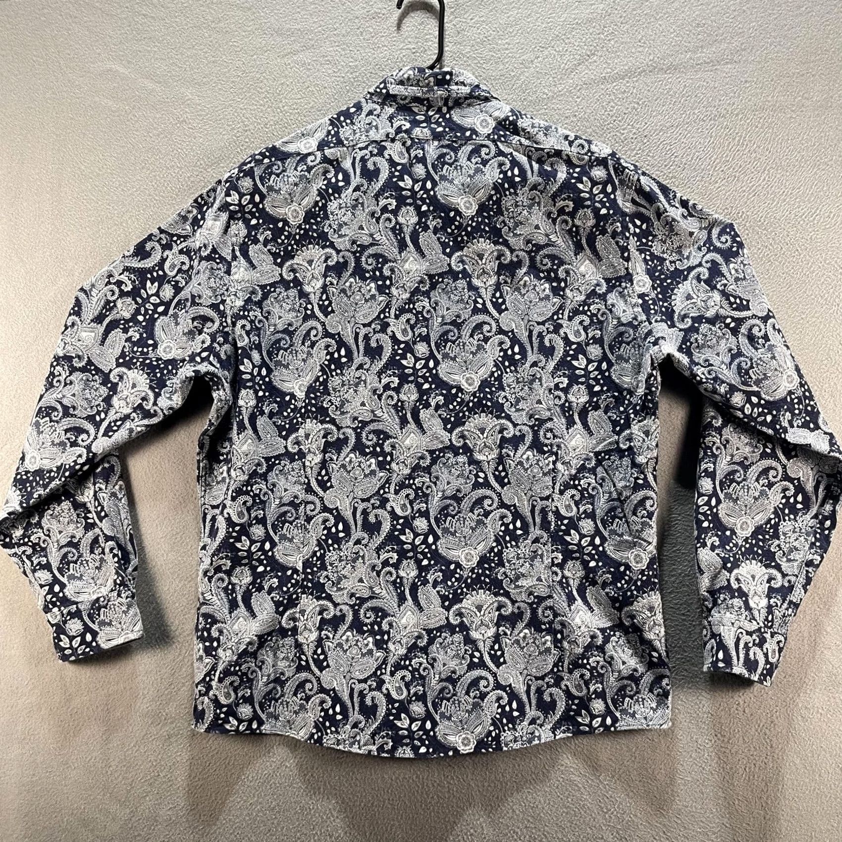 Brooks Brothers Brooks Brothers Shirt Mens Large Blue White Paisley Milano Button Down Long Sleeve Dress Size 42R - 3 Thumbnail