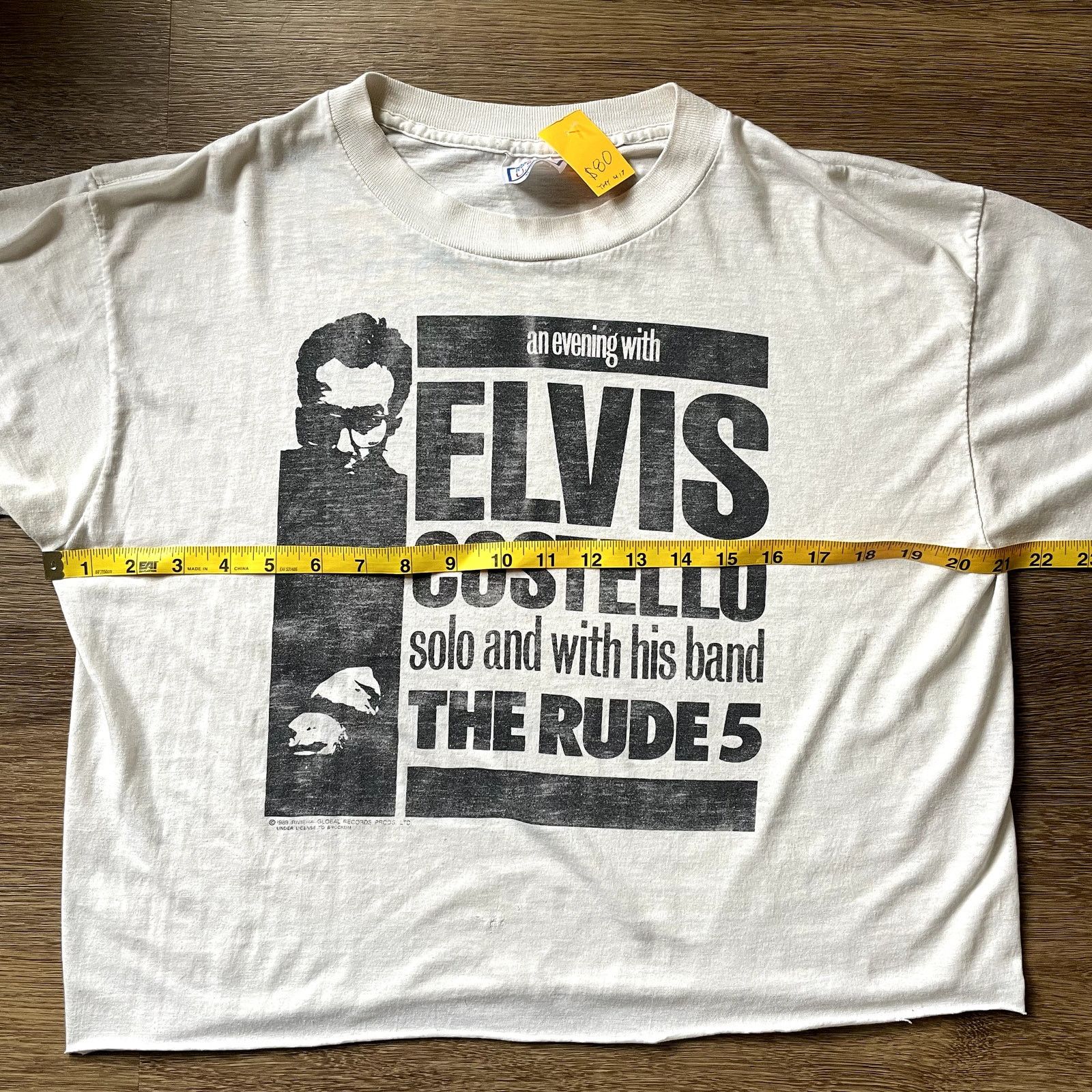 Other 1989 VTG Elvis Costello Tour Cropped Band Tee- Womens XL Size XL / US 12-14 / IT 48-50 - 2 Thumbnail