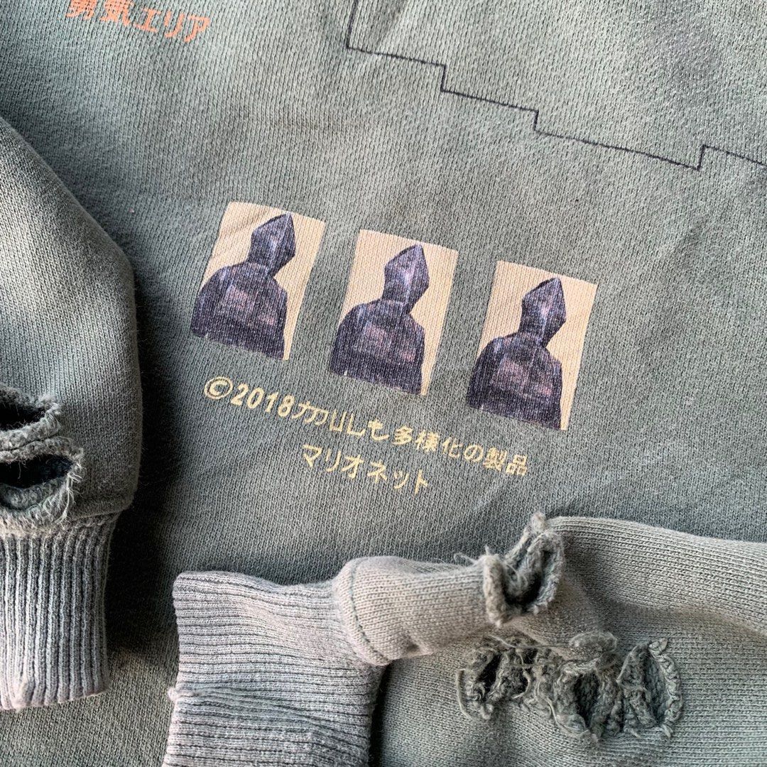 20471120 Japanese oversize ripped hoodie I6w9 lgb style Size US XL / EU 56 / 4 - 7 Thumbnail